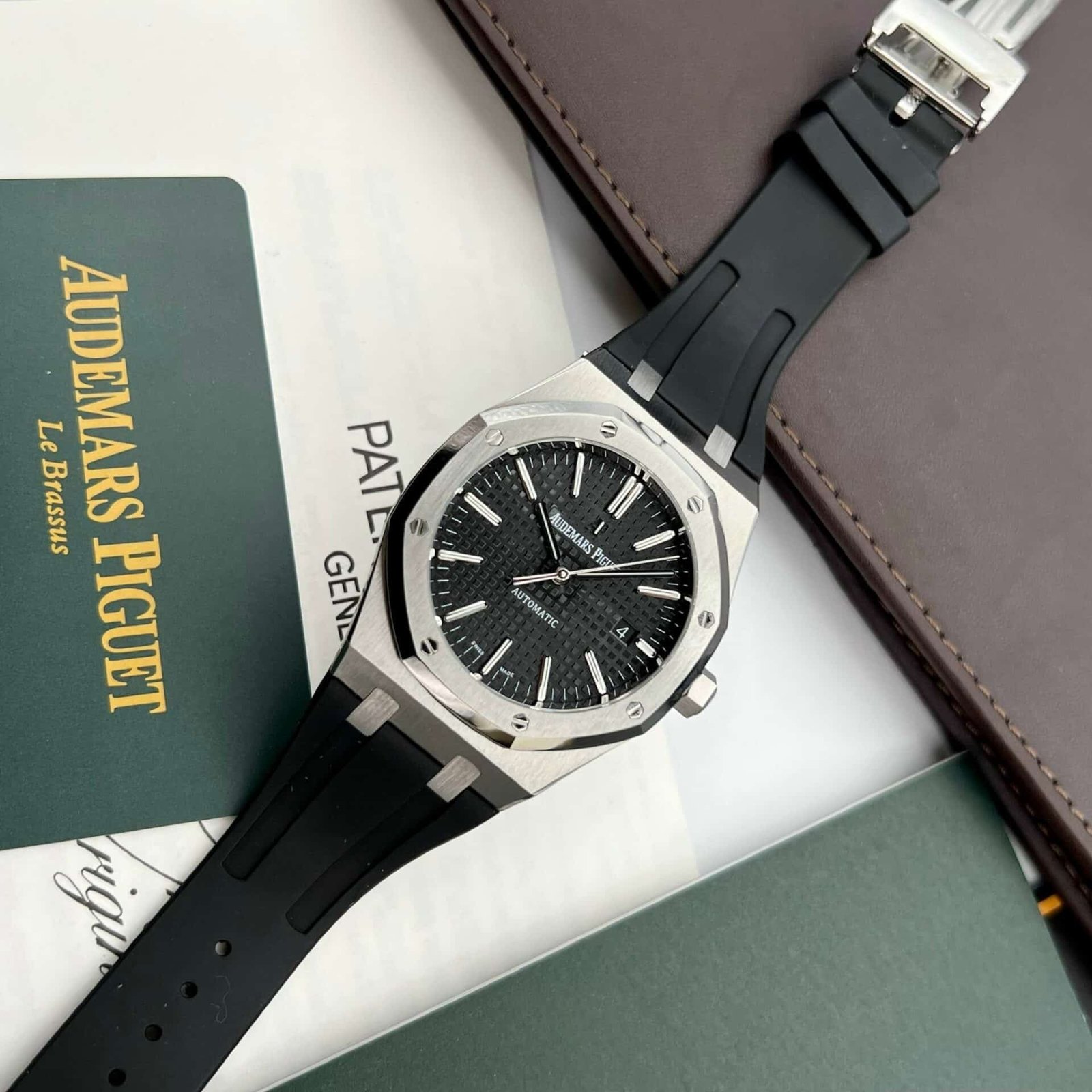 Audemars Piguet Royal Oak 15400ST Rubber Strap Black Dial Best Replica APS Factory 41mm - 图片 3