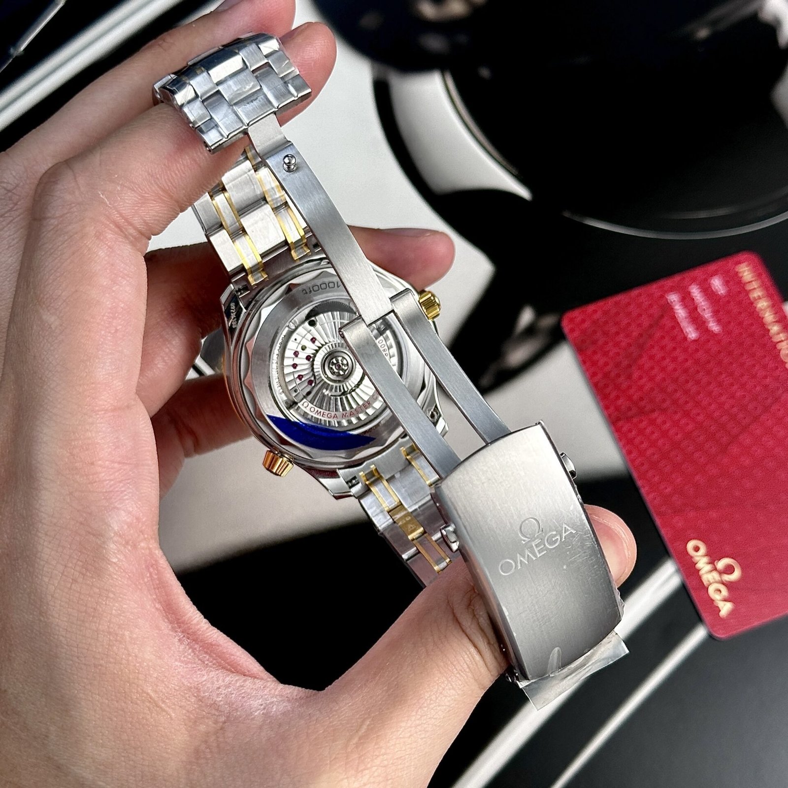 Omega Seamaster Diver 300M Two Tone Yellow Gold Black Dial Super Clone 42mm - 图片 9