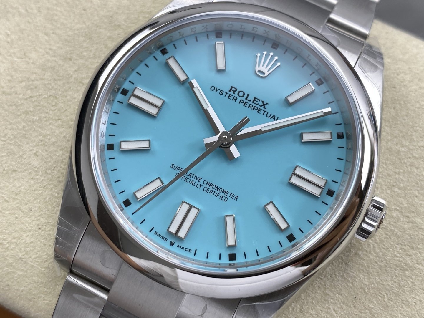 Rolex Oyster Perpetual 41 124300 Turquoise Blue Dial Best Replica VSF - 图片 4