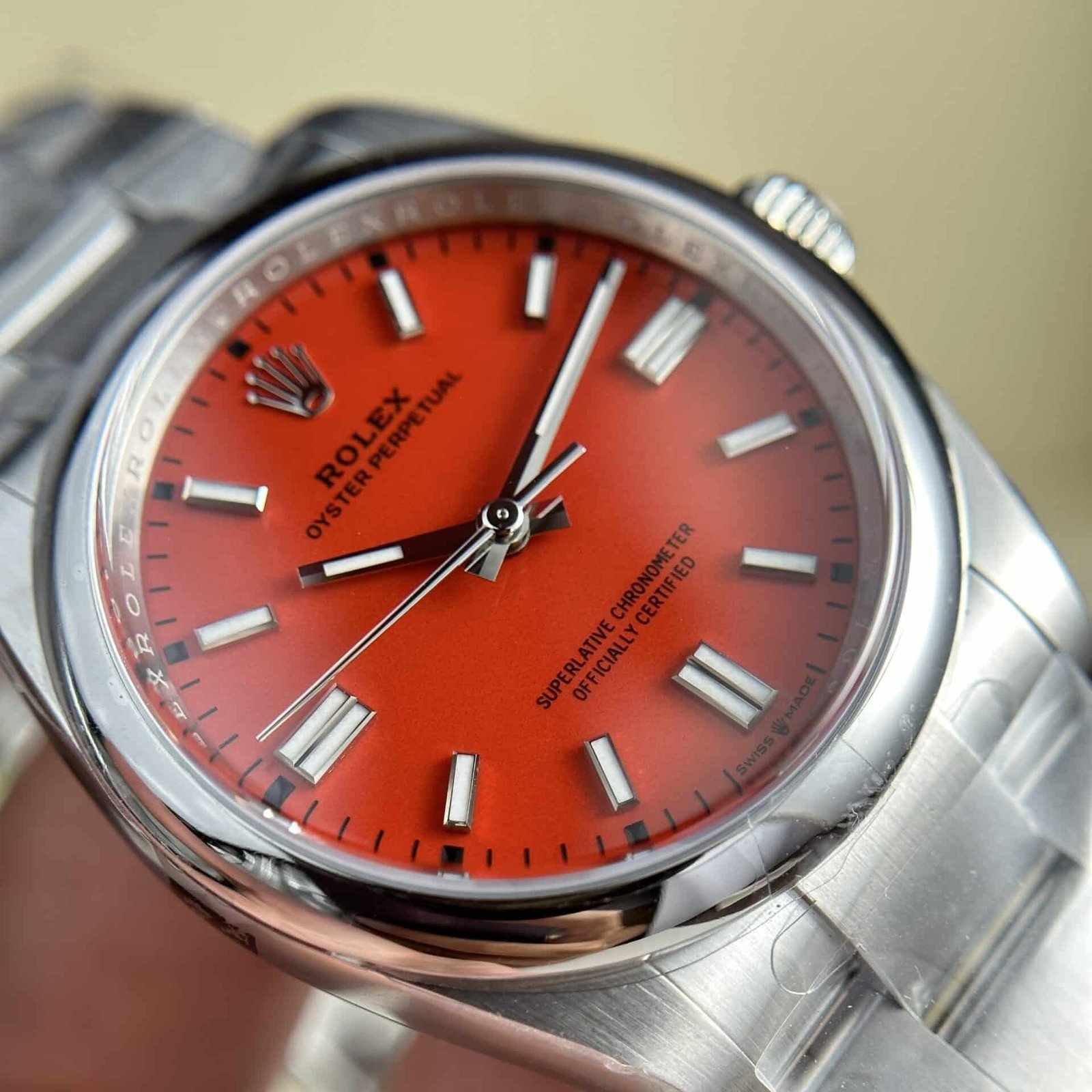 Rolex Oyster Perpetual 41 124300-0007 Red Coral Dial Top Quality Replica Clean Factory - 图片 4