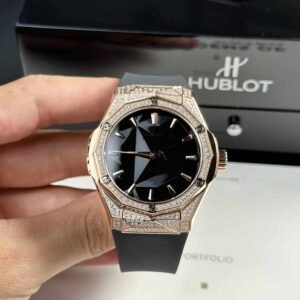 Hublot Classic Fusion Orlinski King Gold Pavé Black Dial Best Replica 40mm
