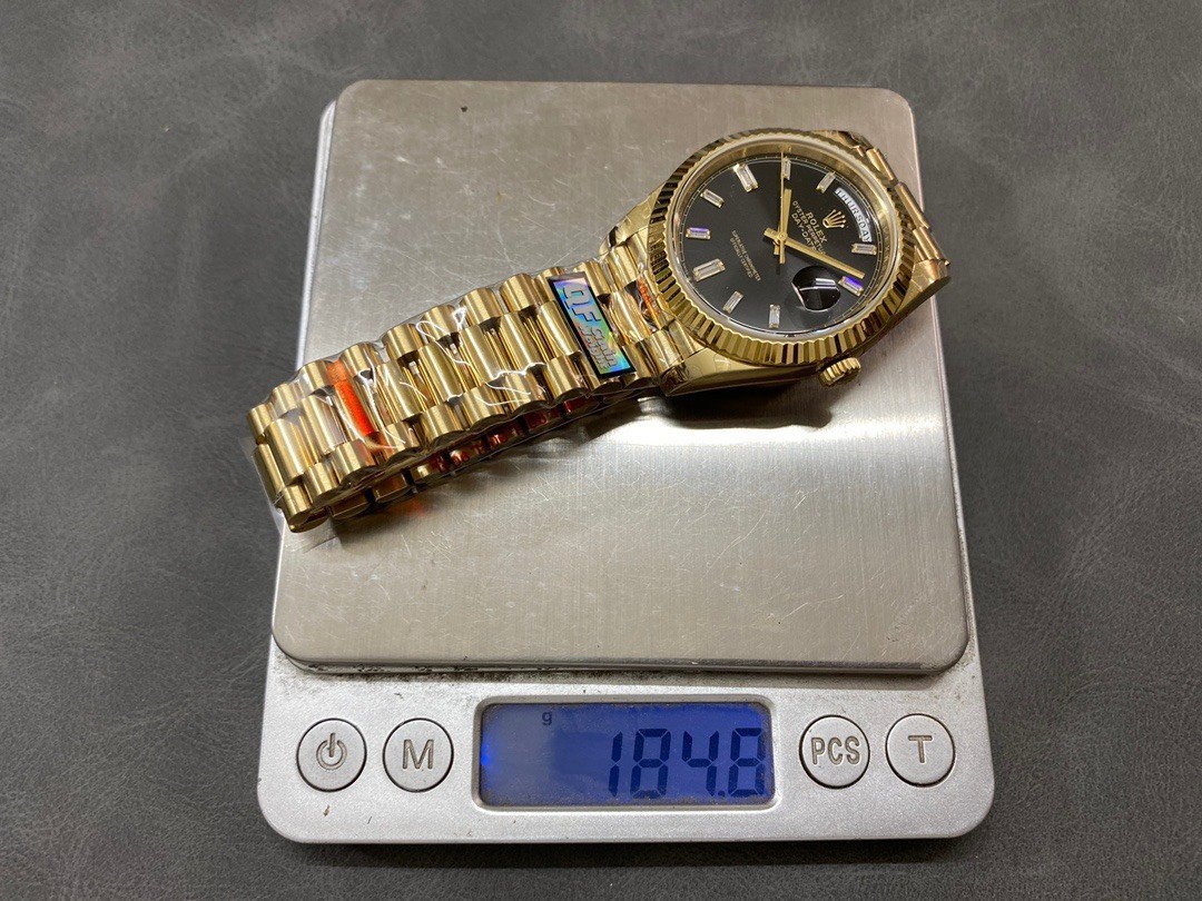 Rolex Day-Date 228238-0004 Yellow Gold Bright Black Diamond-set Dial 184g Best Replica 40mm - 图片 5