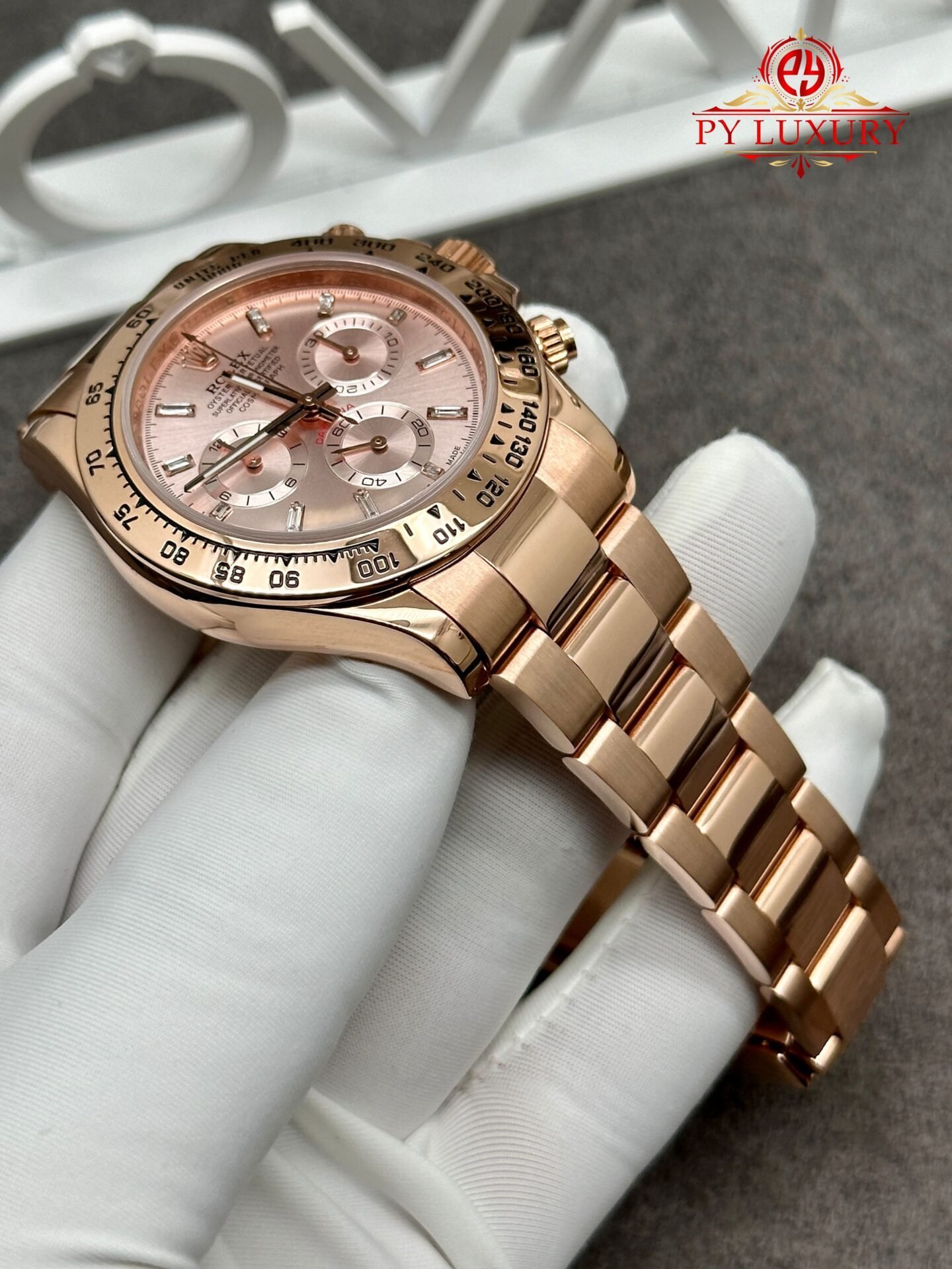 Rolex Daytona 116505-0017 CNC 1:1 Custom Made 18K Solid Gold CVD Diamonds 40mm - 图片 3
