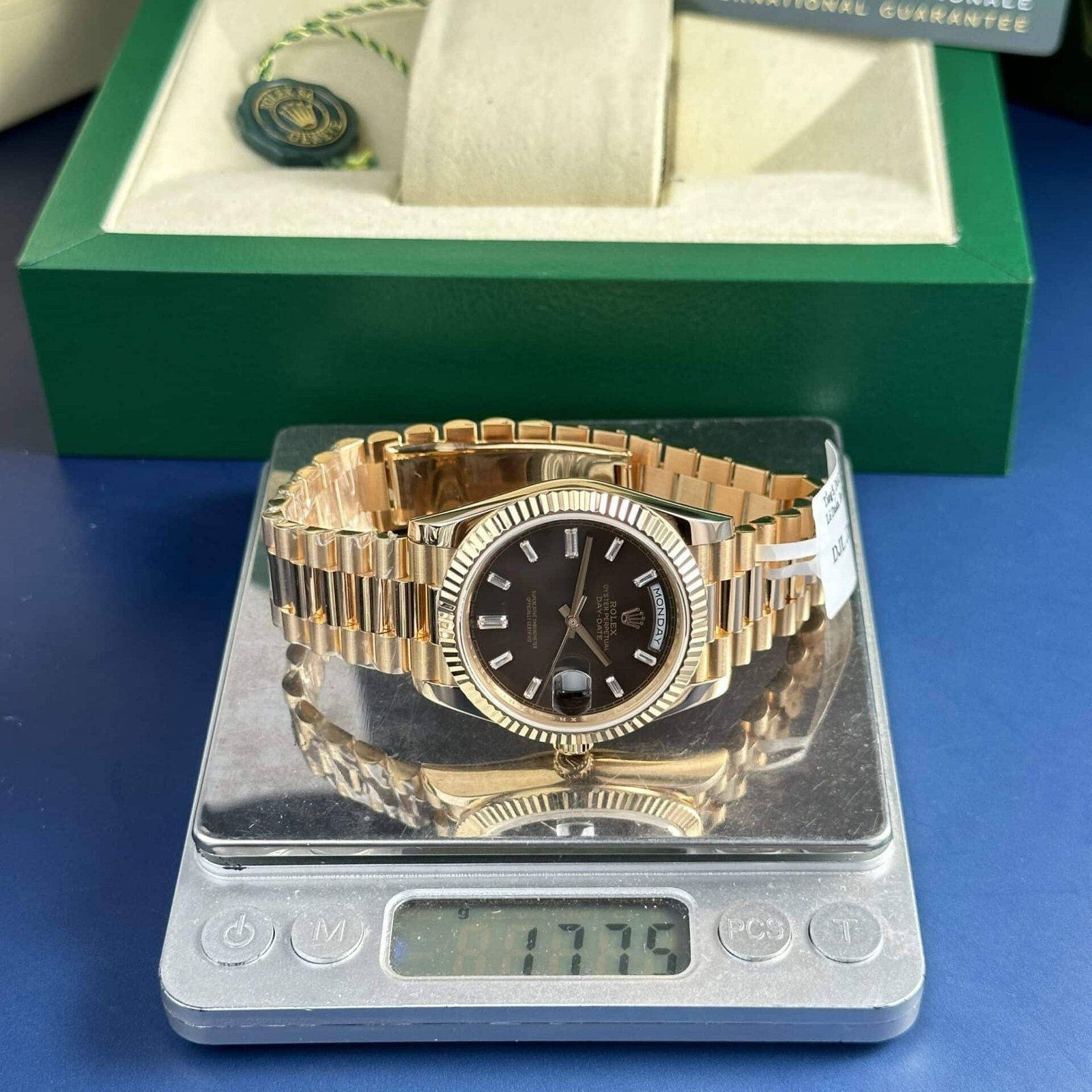 Rolex Day-Date 228235 18K Rose Gold Wrapped Chocolate Diamond Dial 177g V3 GMF Super Clone 40mm - 图片 2