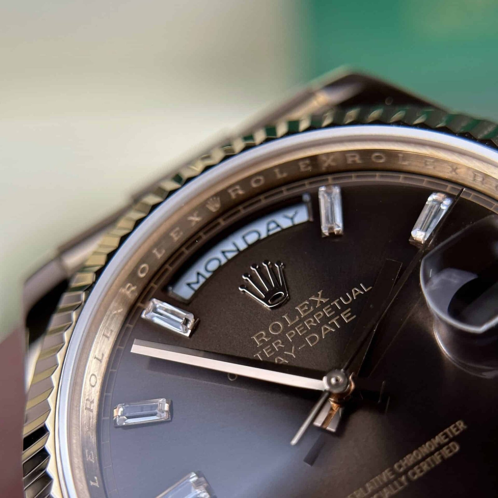 Rolex Day-Date 228235 18K Rose Gold Wrapped Chocolate Diamond Dial 177g V3 GMF Super Clone 40mm - 图片 6