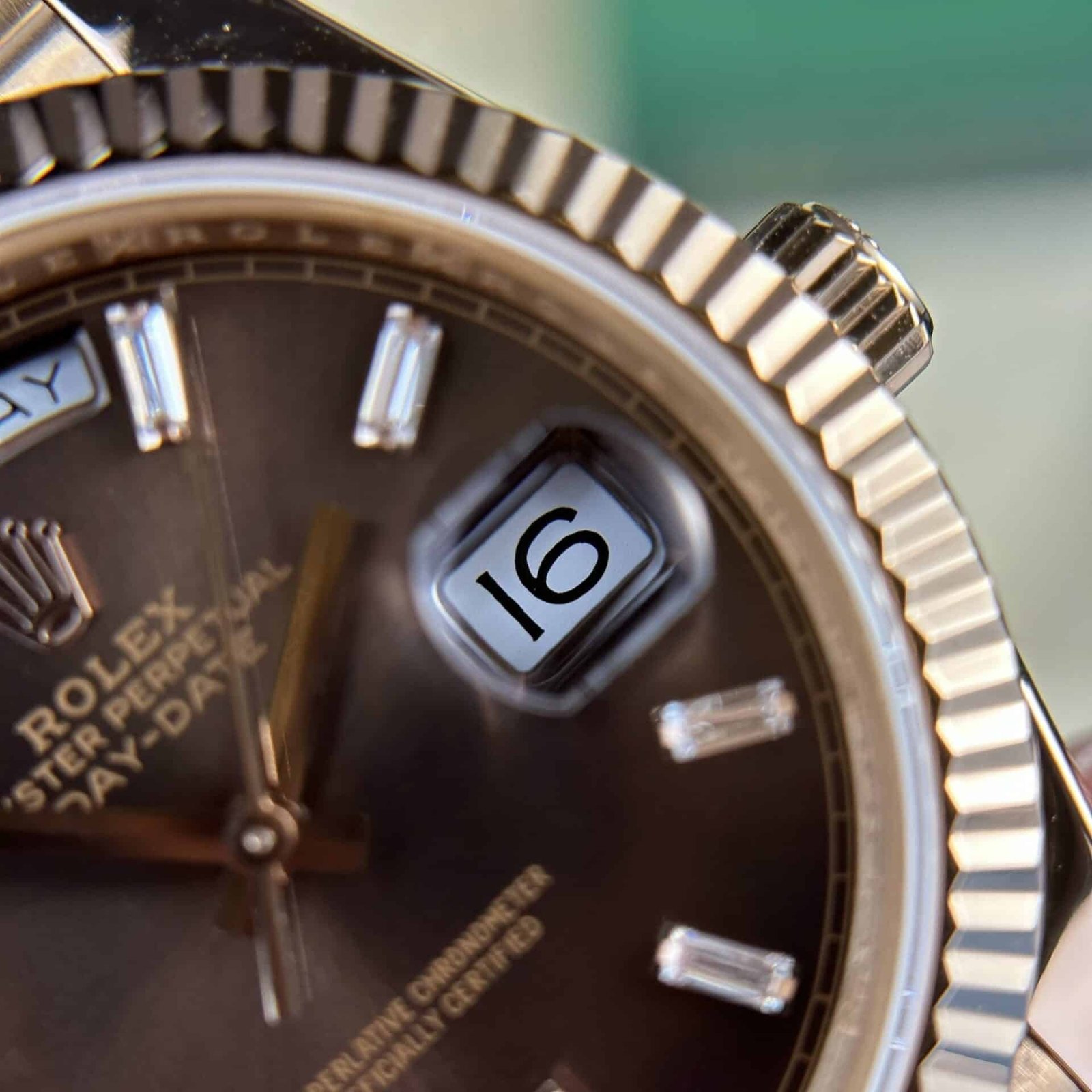 Rolex Day-Date 228235 18K Rose Gold Wrapped Chocolate Diamond Dial 177g V3 GMF Super Clone 40mm - 图片 7