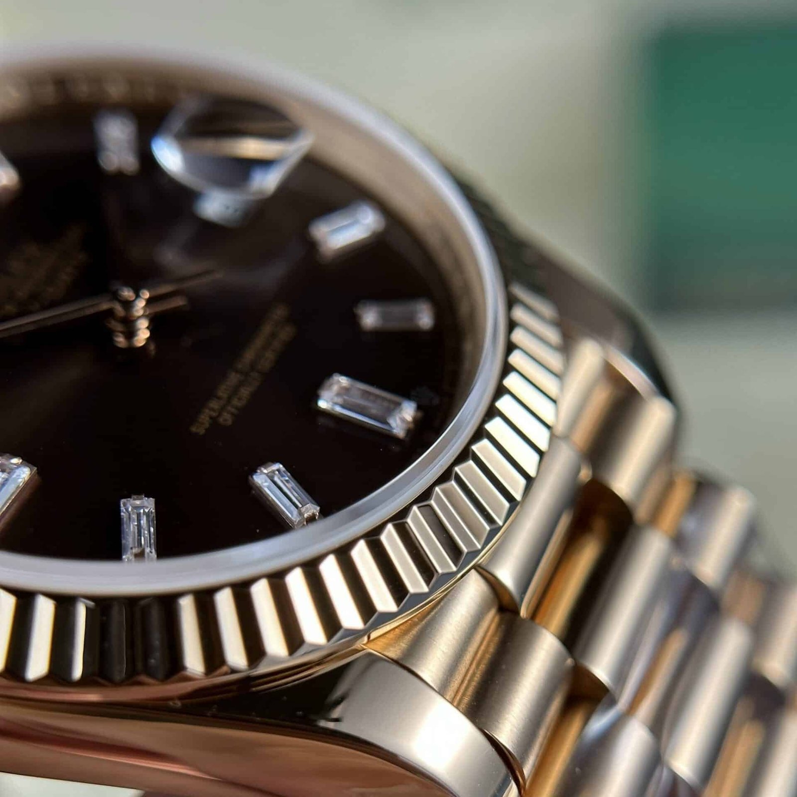 Rolex Day-Date 228235 18K Rose Gold Wrapped Chocolate Diamond Dial 177g V3 GMF Super Clone 40mm - 图片 8