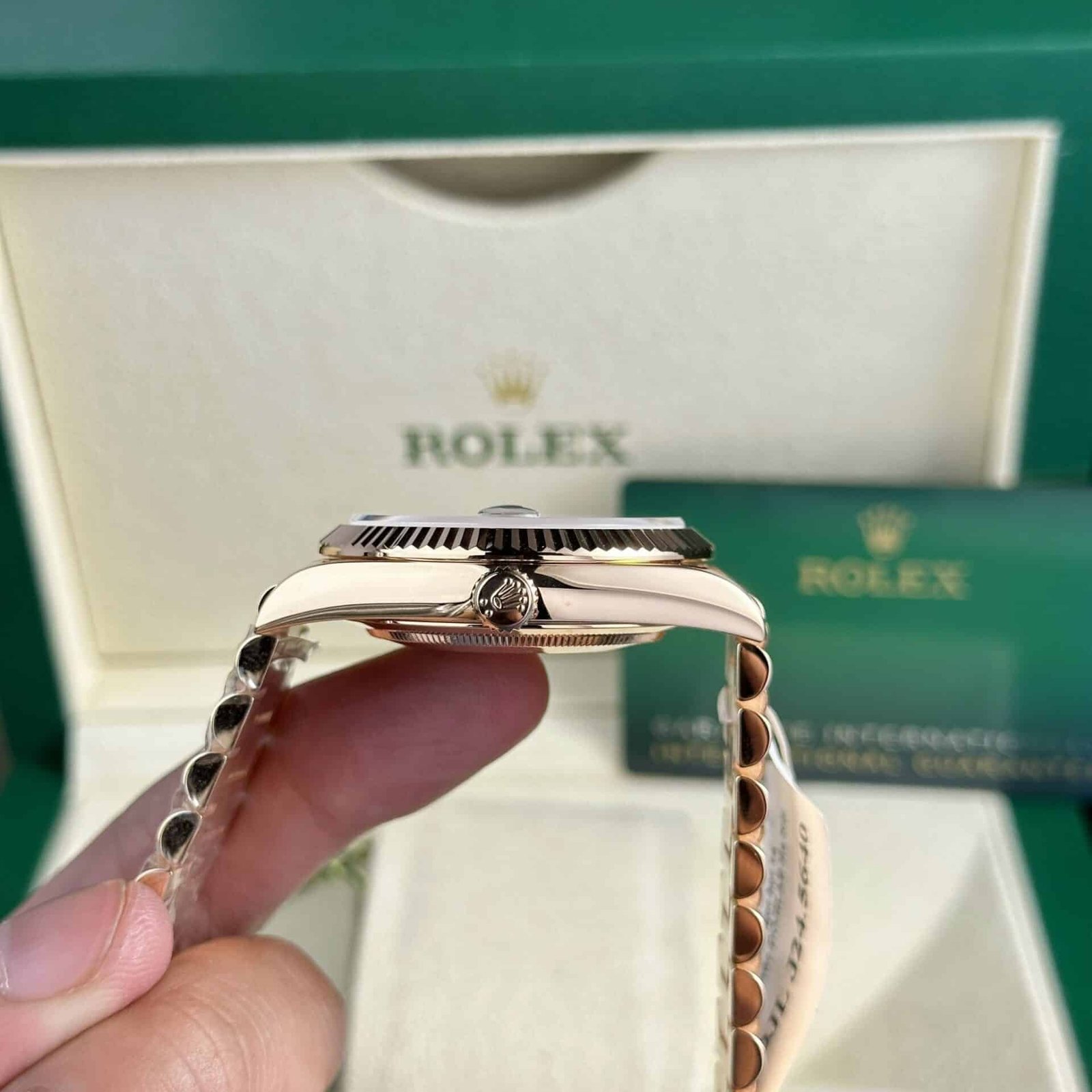 Rolex Day-Date 228235 18K Rose Gold Wrapped Chocolate Diamond Dial 177g V3 GMF Super Clone 40mm - 图片 9