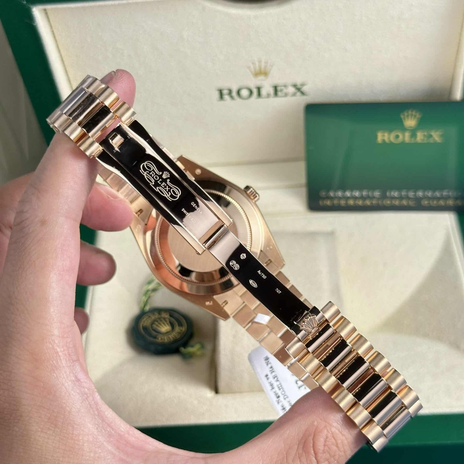 Rolex Day-Date 228235 18K Rose Gold Wrapped Chocolate Diamond Dial 177g V3 GMF Super Clone 40mm - 图片 12