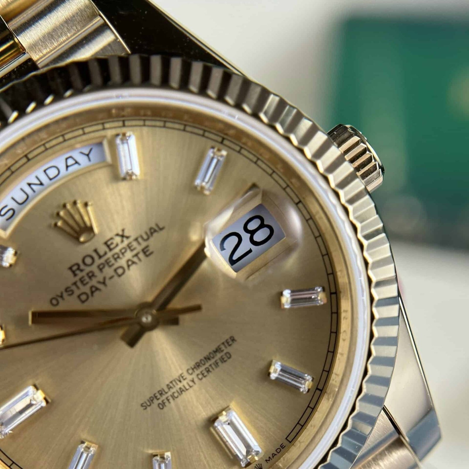 Rolex Day-Date 228238 18K Yellow Gold Wrapped Champagne Diamond Dial 177g GMF V3 Super Clone 40mm - 图片 6