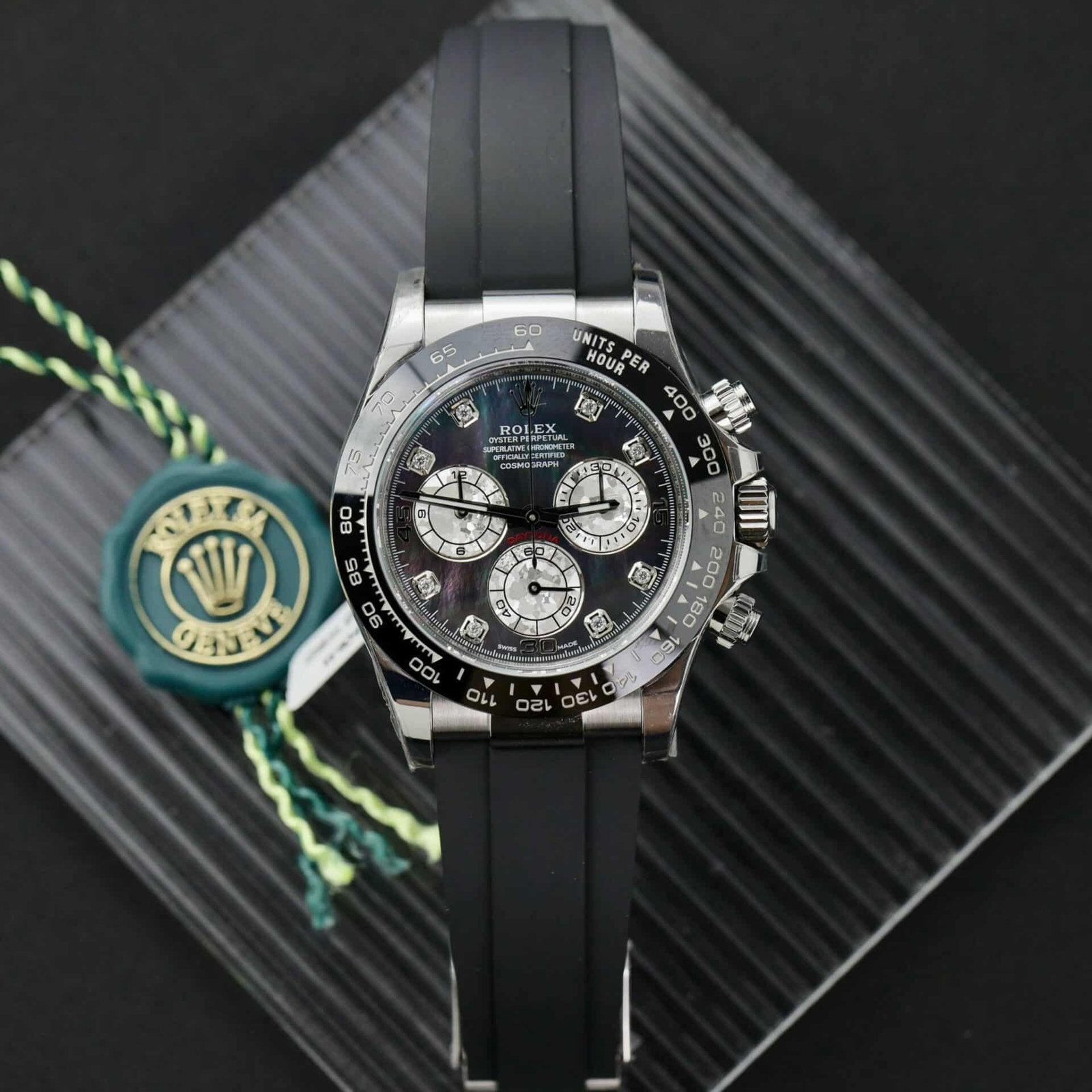 Rolex Daytona Black MOP Dial Moissanite Numerals Super Clone 40mm - 图片 2