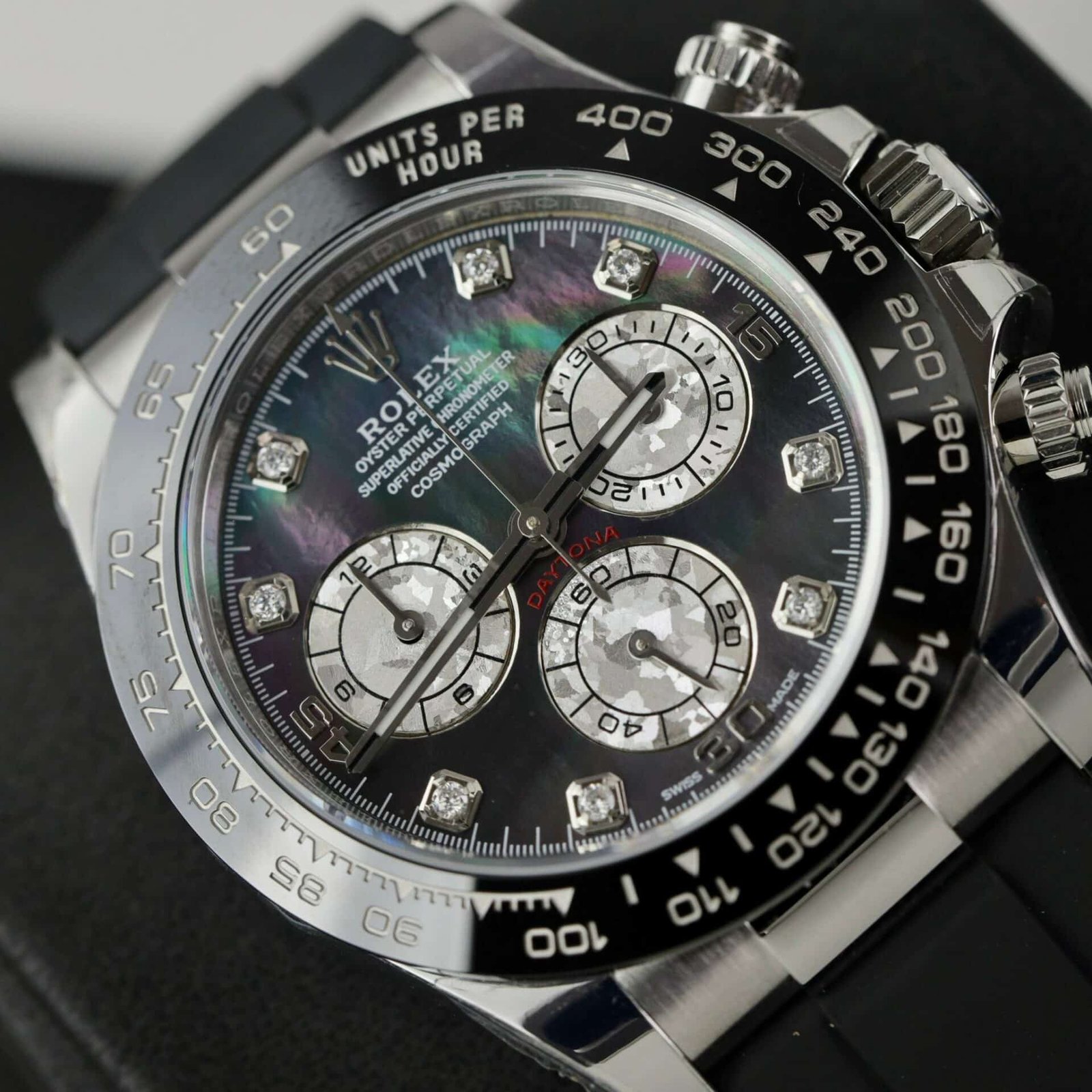 Rolex Daytona Black MOP Dial Moissanite Numerals Super Clone 40mm - 图片 4