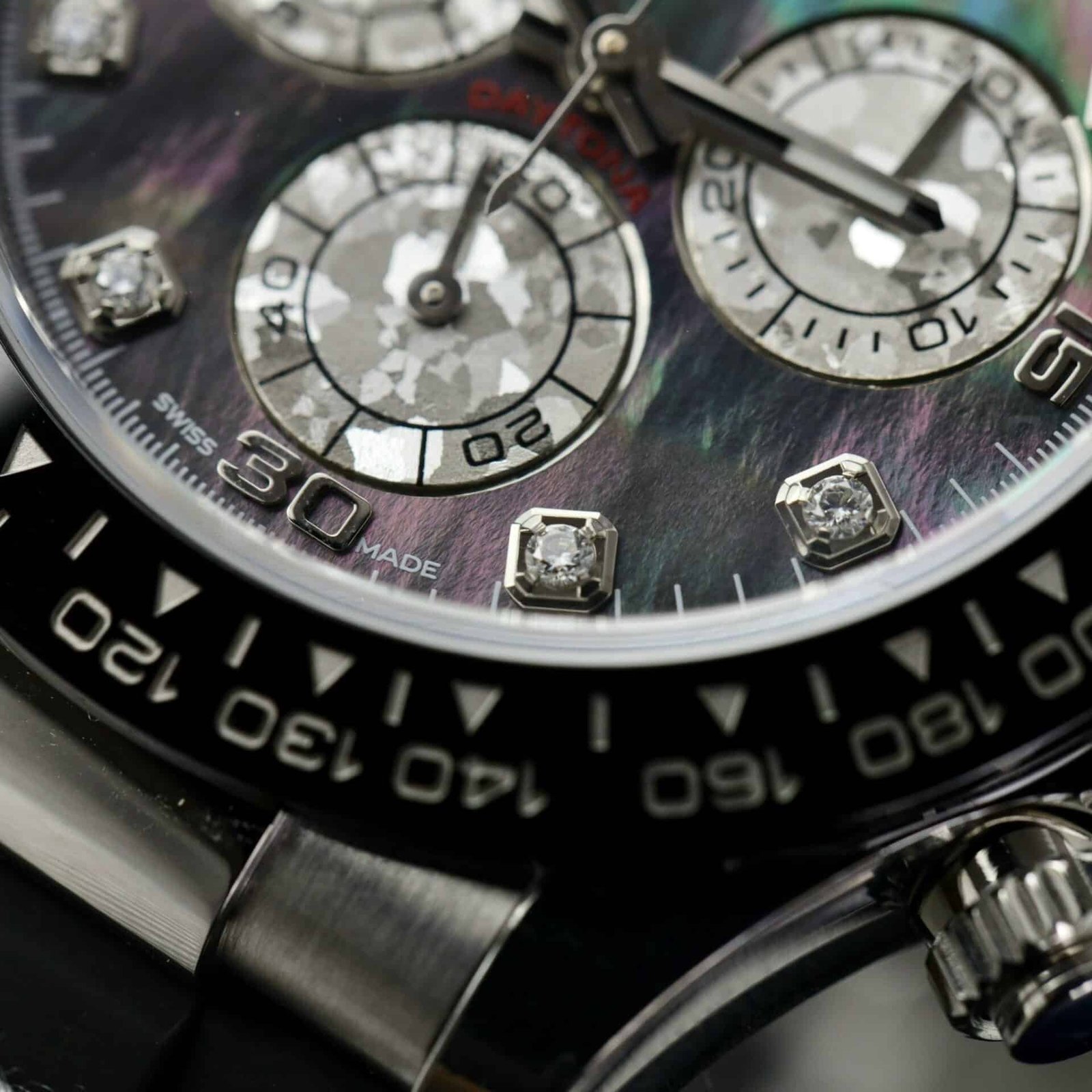 Rolex Daytona Black MOP Dial Moissanite Numerals Super Clone 40mm - 图片 6