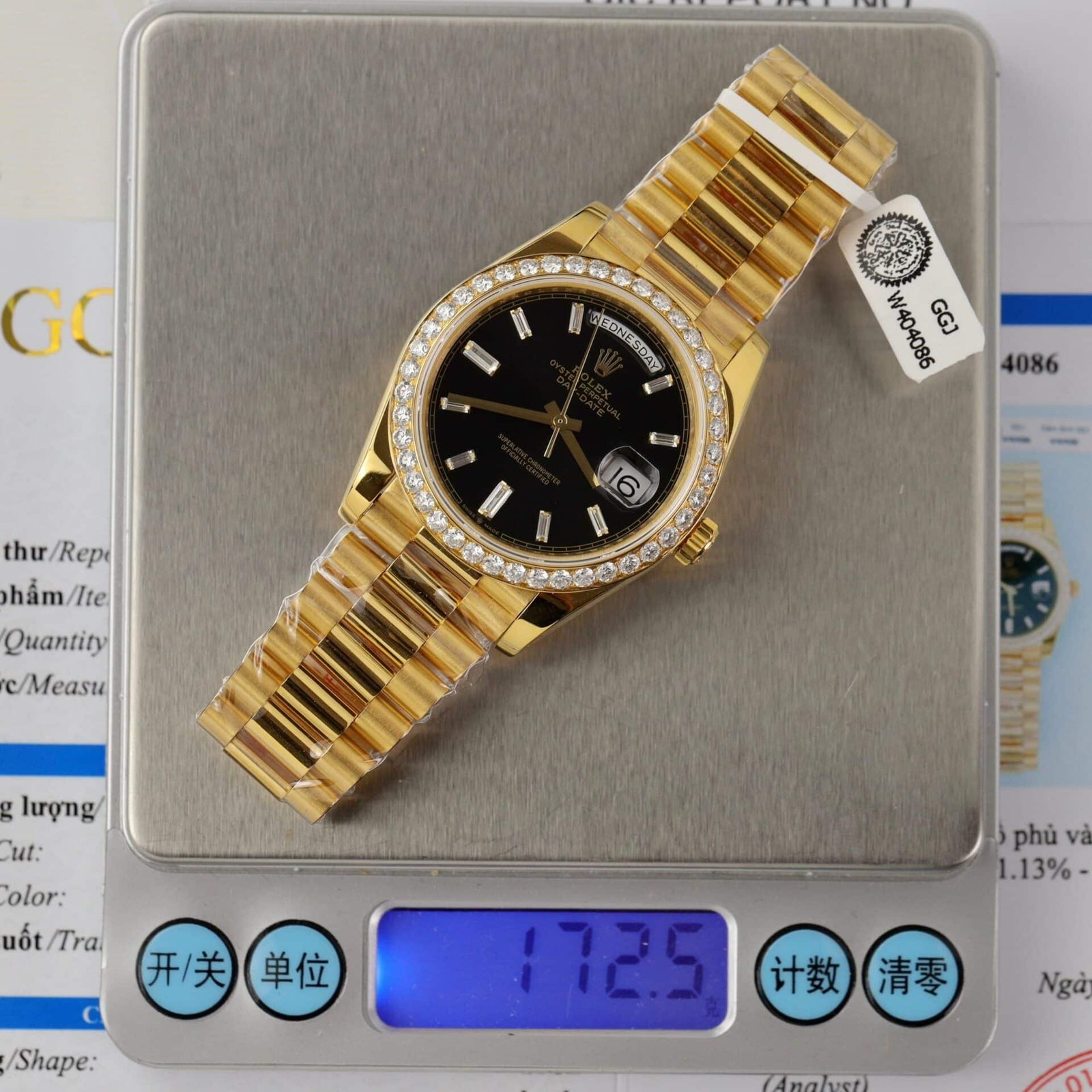Rolex Day-Date 228348RBR 18K Yellow Gold Wrapped Black Diamond Dial Moissanite Bezel GMF V3 Super Clone 40mm - 图片 3