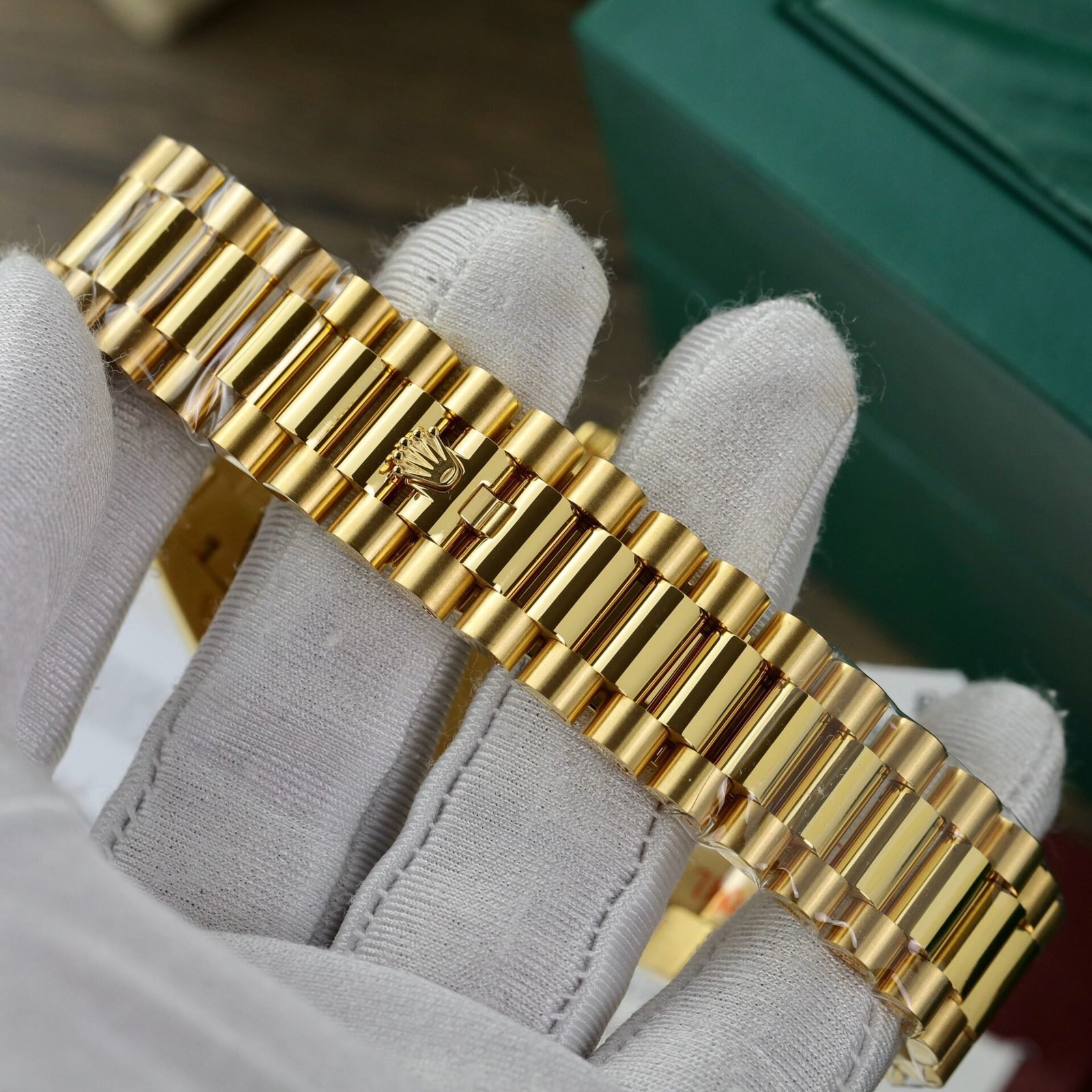 Rolex Day-Date 228348RBR 18K Yellow Gold Wrapped Black Diamond Dial Moissanite Bezel GMF V3 Super Clone 40mm - 图片 11