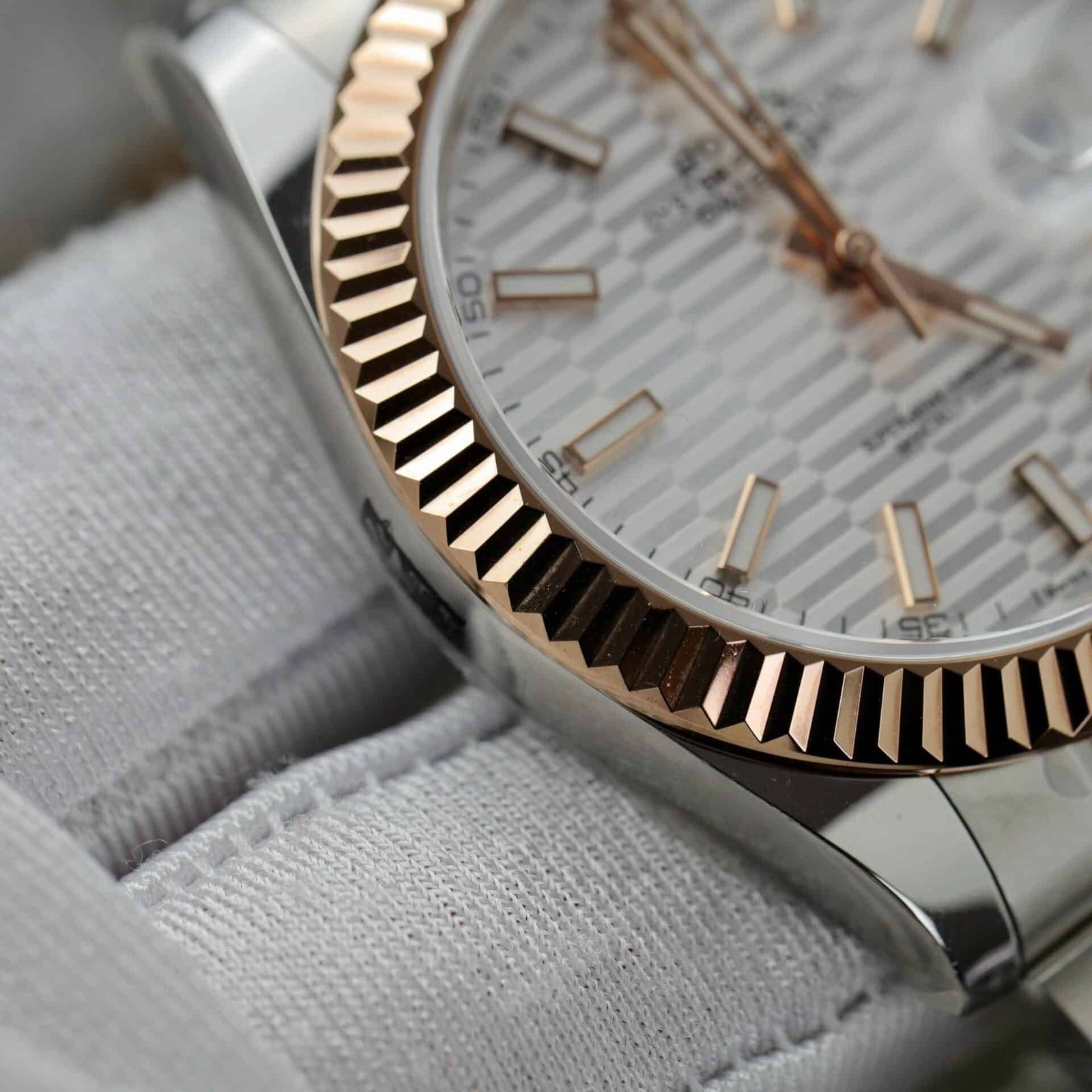 Rolex Datejust 41 Two Tone Rose Gold Silver Motif Dial Oyster Bracelet Best Replica Clean Factory 41mm - 图片 5