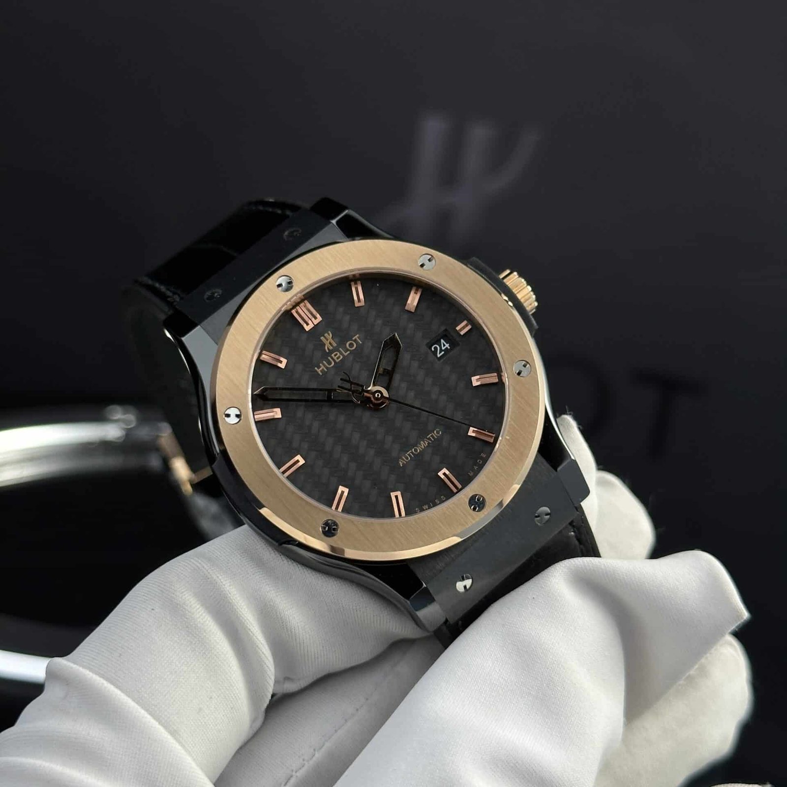 Hublot Classic Fusion Ceramic King Gold Carbon Dial Super Clone 42mm - 图片 2