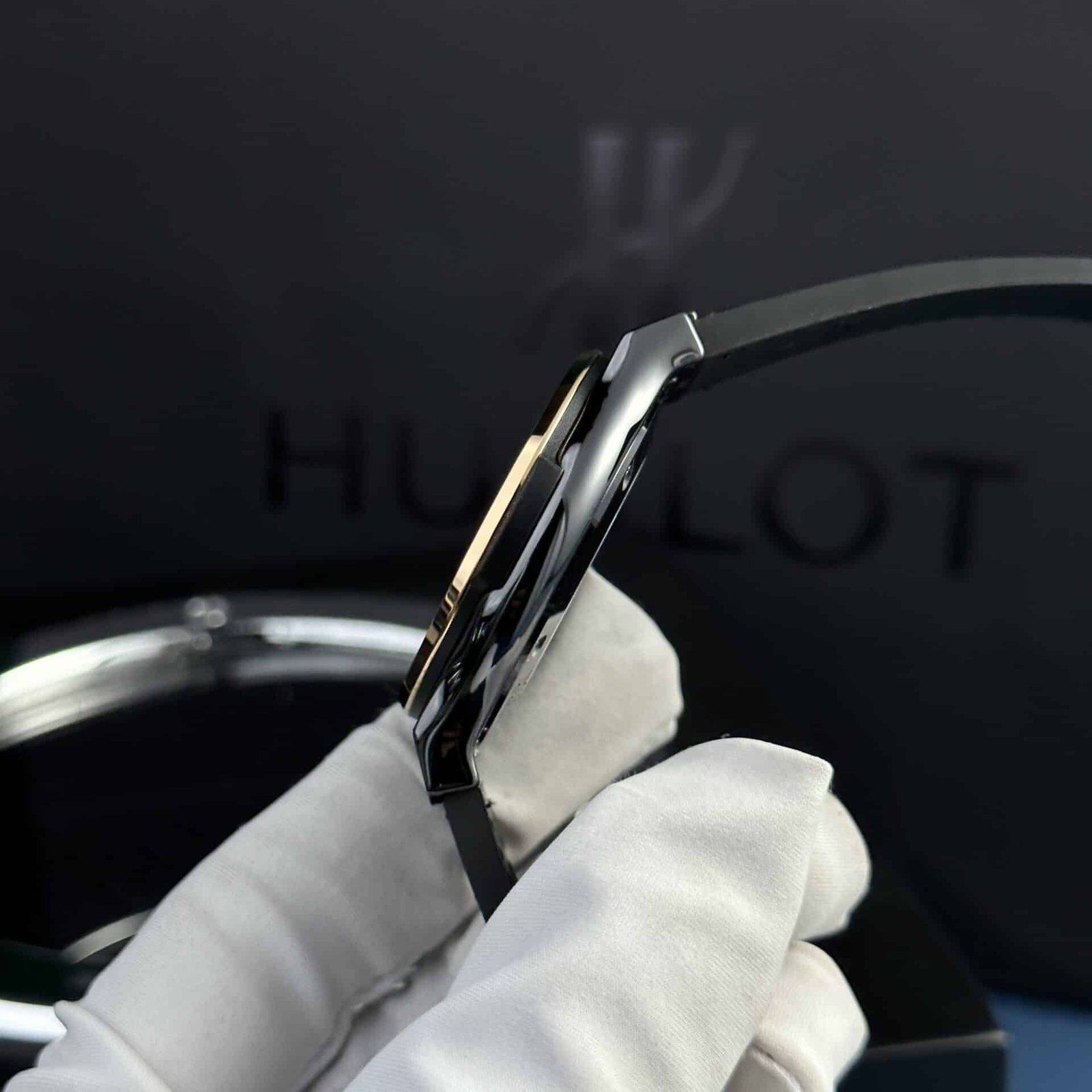 Hublot Classic Fusion Ceramic King Gold Black Dial Leather Super Clone 42mm - 图片 6