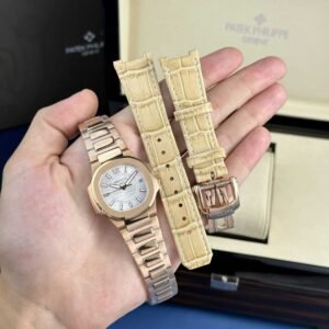 Patek Philippe Nautilus 7010/1R Rose Gold White Dial Lady Watch Quartz Best Replica 32mm