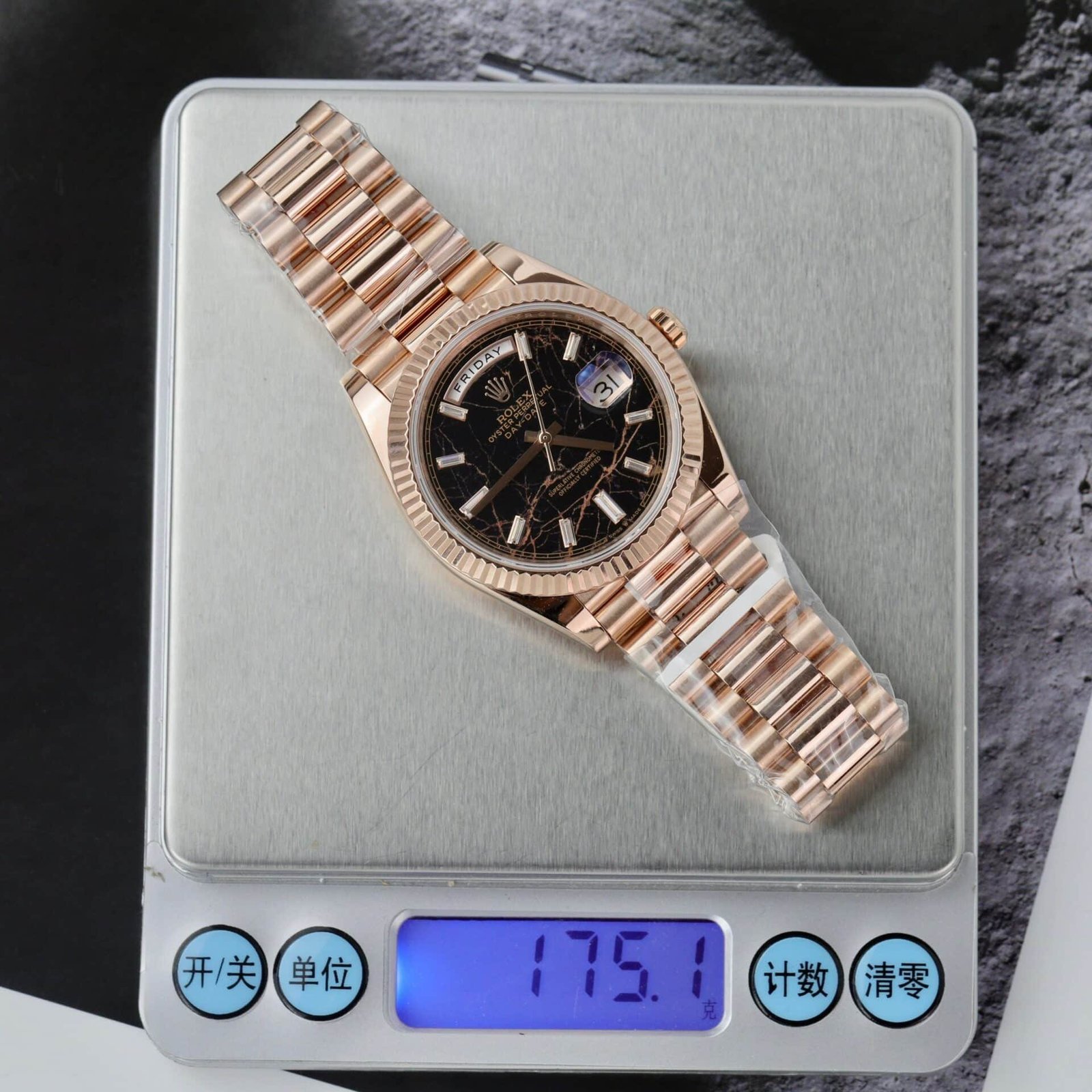 Rolex Day-Date 228235 Eisenkiesel Dial 18K Yellow Gold Wrapped 176g GMF V3 Super Clone 40mm - 图片 2