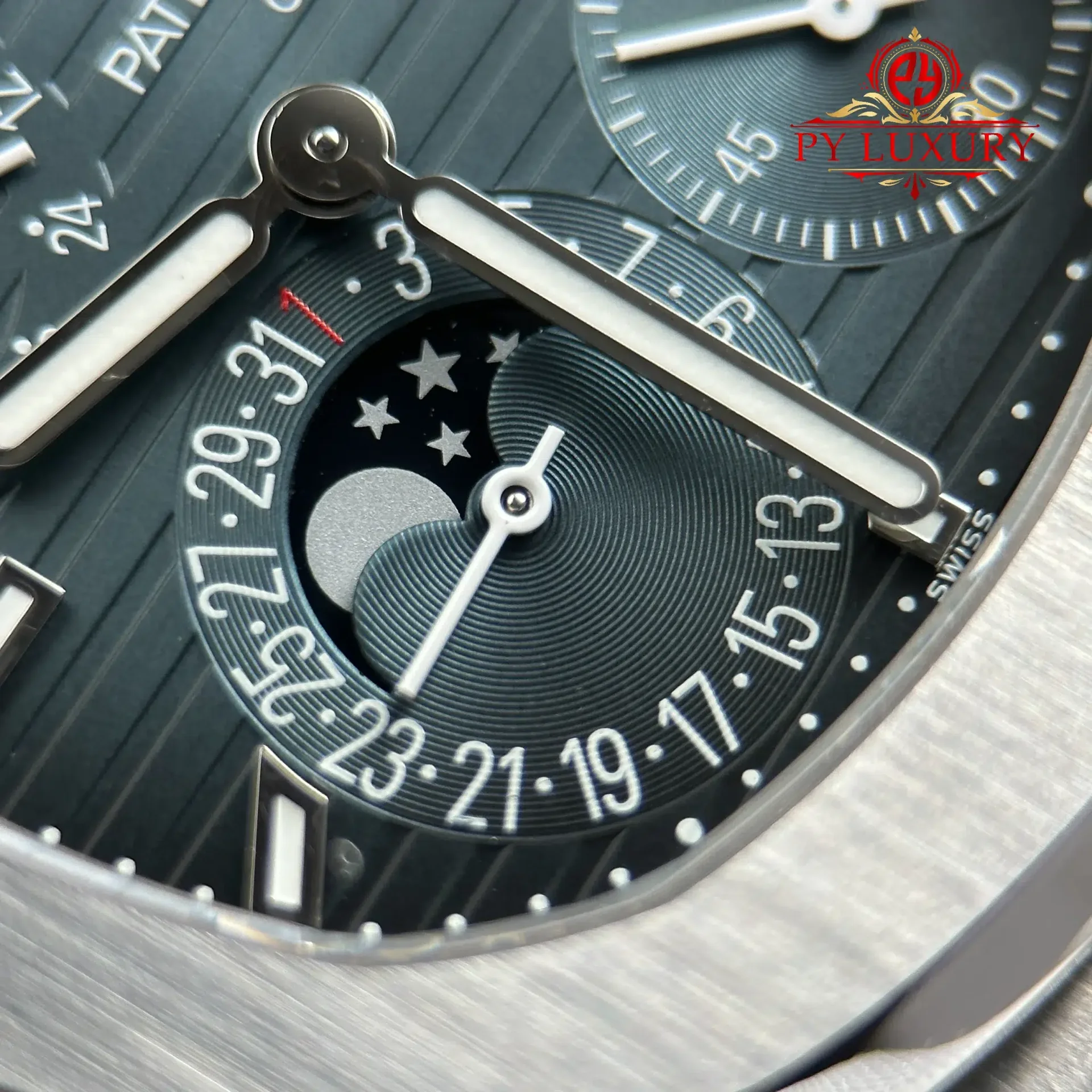 Patek Philippe Nautilus 5712/1A-001 Modify Blue Dial, Moonphase, Hands, Movement Engravings Super Clone 40mm - 图片 8