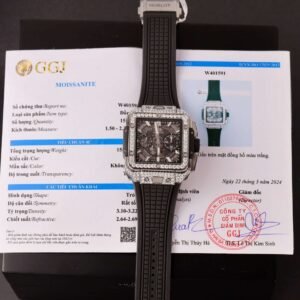 Hublot Square Bang Titanium Iced Out Moissanite Top Quality Replica 42mm
