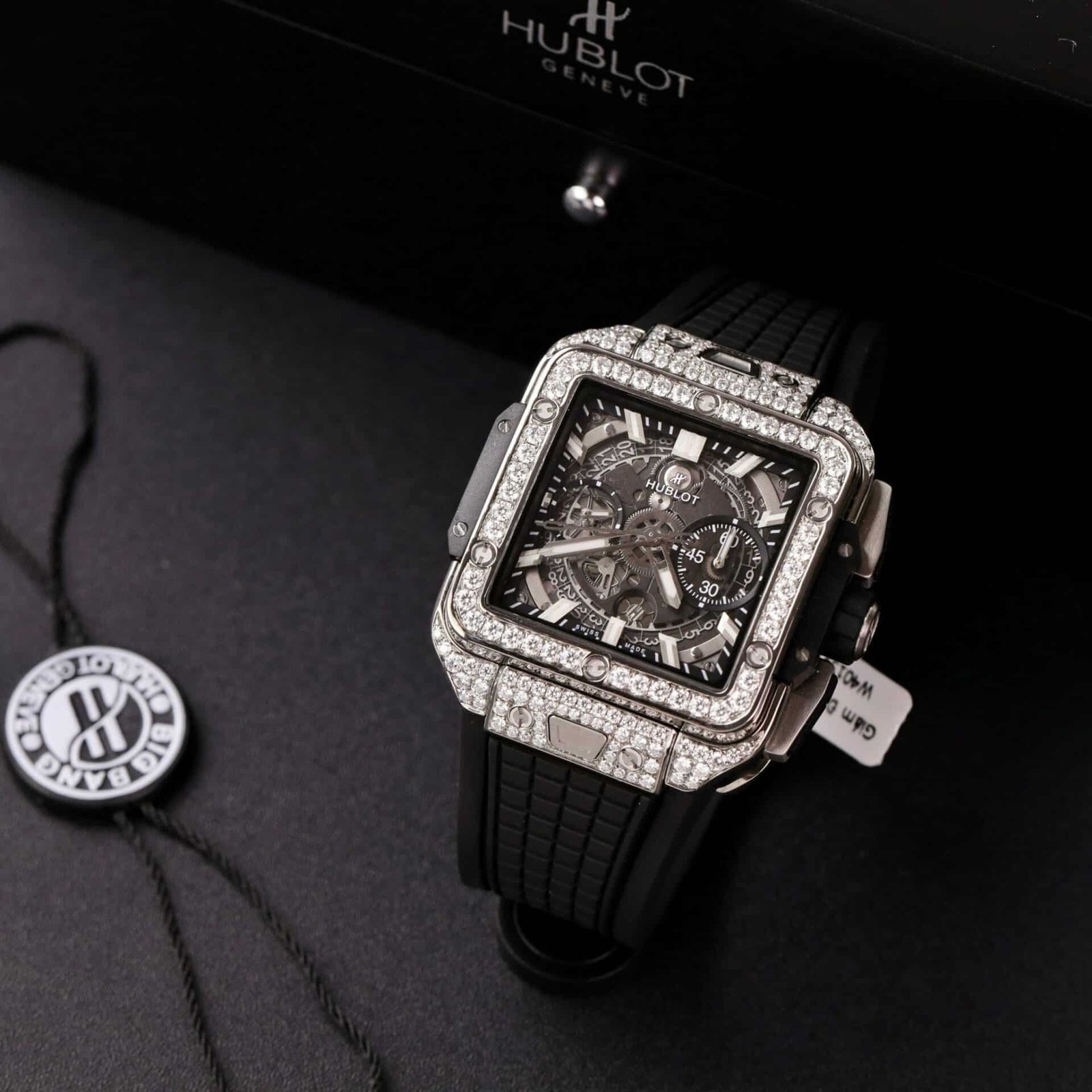 Hublot Square Bang Titanium Iced Out Moissanite Top Quality Replica 42mm - 图片 3