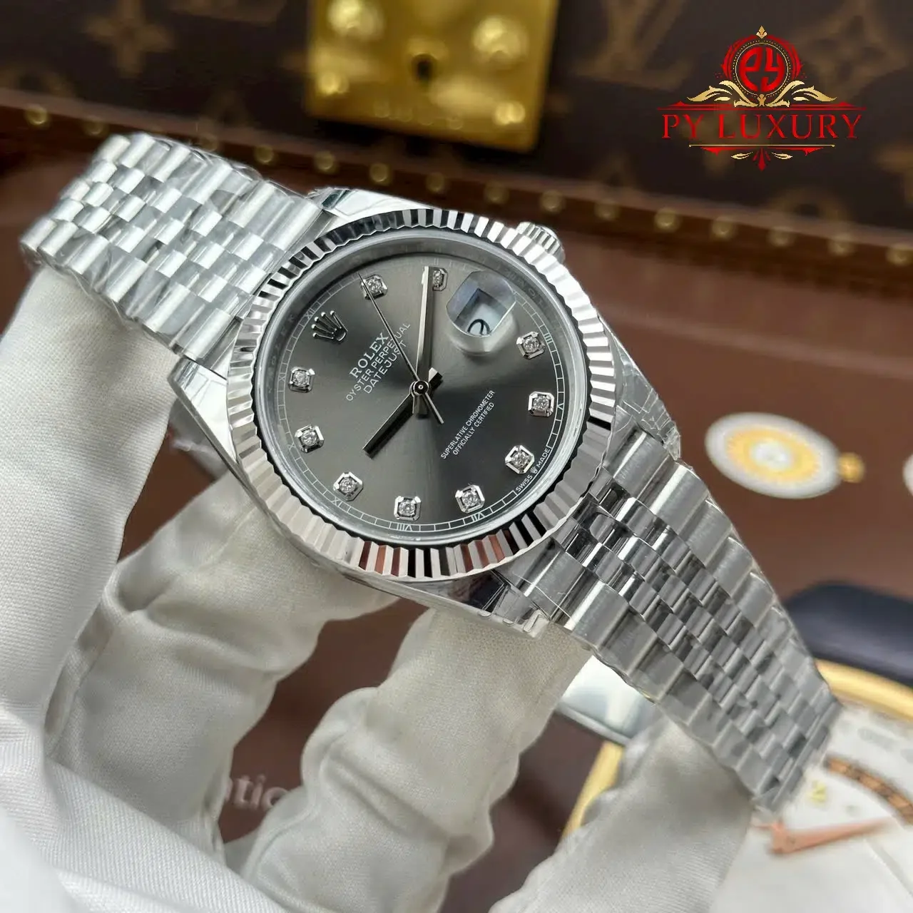 Rolex Datejust 126334 Grey Diamond Dial Jubilee Jubilee 1:1 Best Replica VSF 41mm - 图片 2