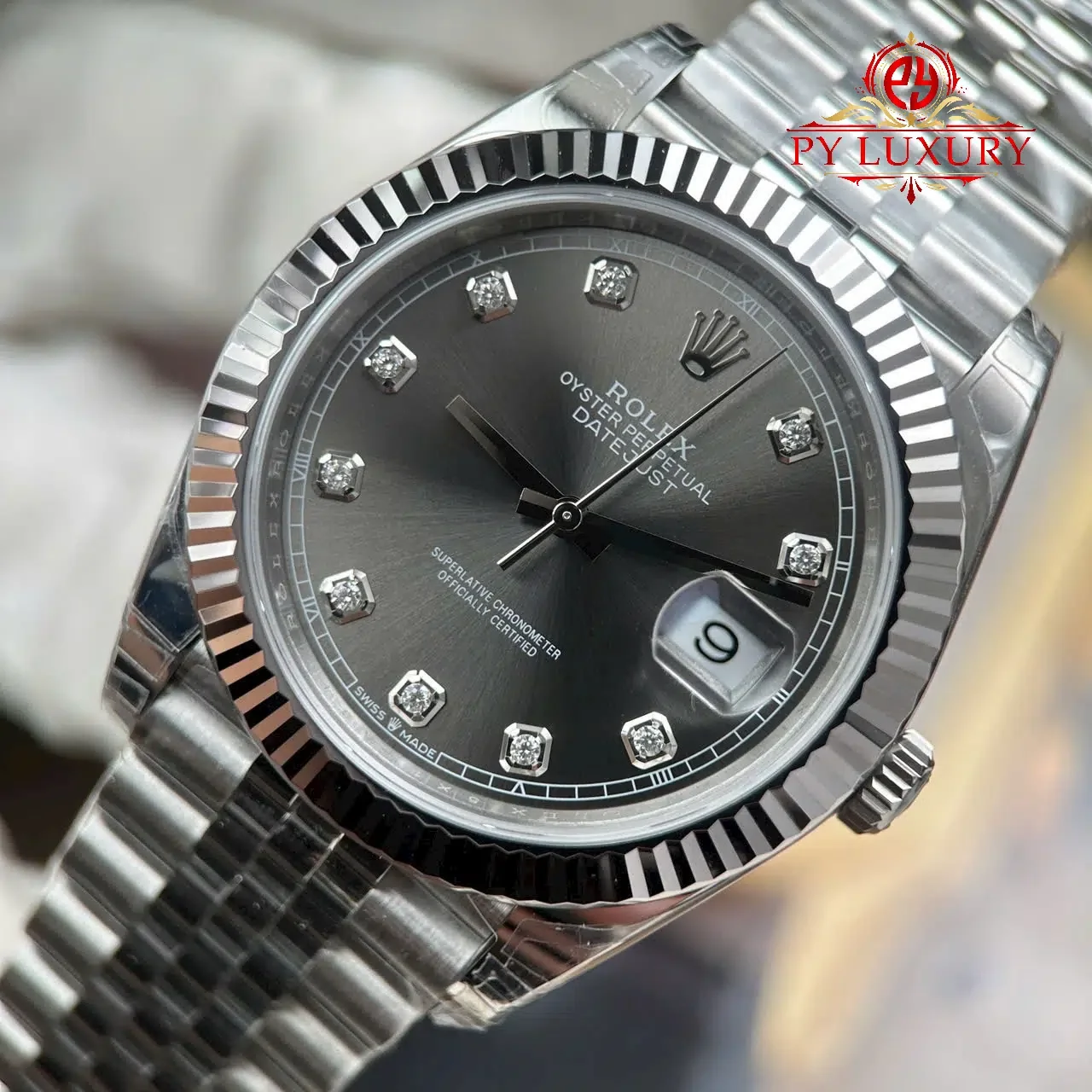 Rolex Datejust 126334 Grey Diamond Dial Jubilee Jubilee 1:1 Best Replica VSF 41mm - 图片 5
