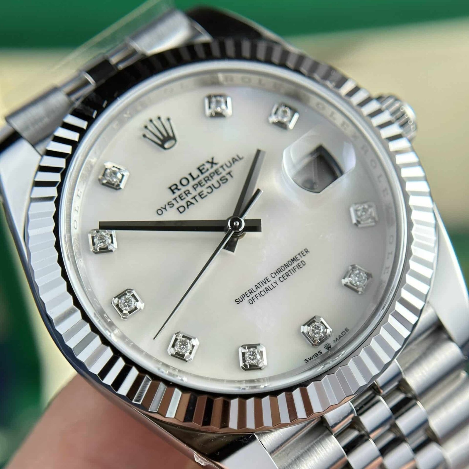 Rolex Datejust 41 126334 White Mother of Pearl Diamond Dial Jubilee Best Replica Clean Factory - 图片 4