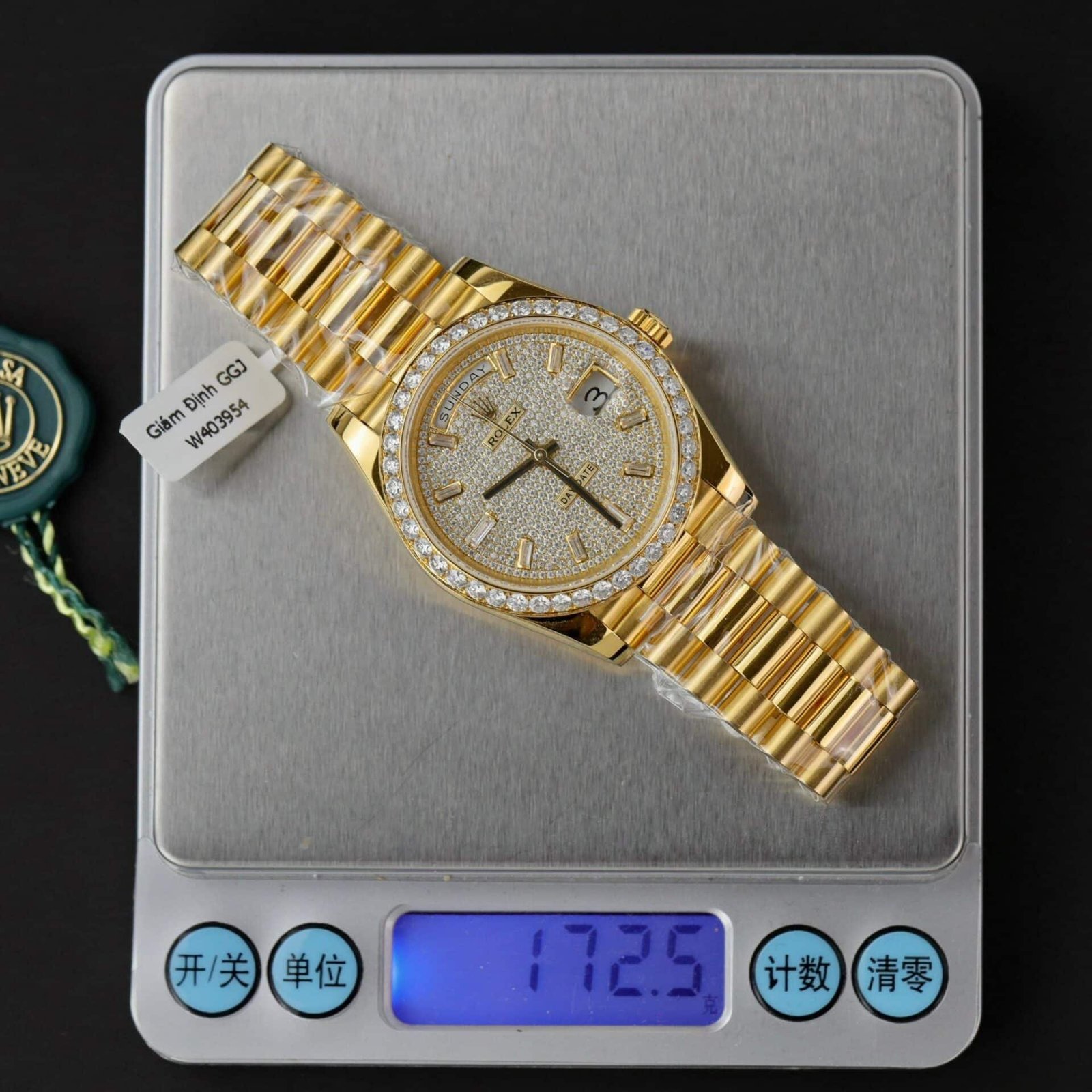 Rolex Day-Date 228348RBR-0037 Diamond Paved Dial 18k Gold Wrapped Customized Moissanite GMF V3 Super Clone 40mm - 图片 3