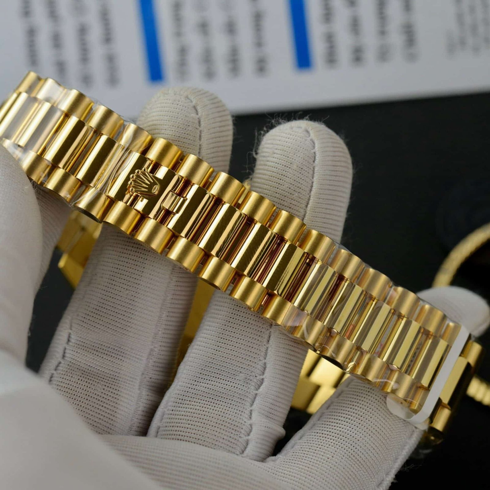 Rolex Day-Date 228348RBR-0037 Diamond Paved Dial 18k Gold Wrapped Customized Moissanite GMF V3 Super Clone 40mm - 图片 11