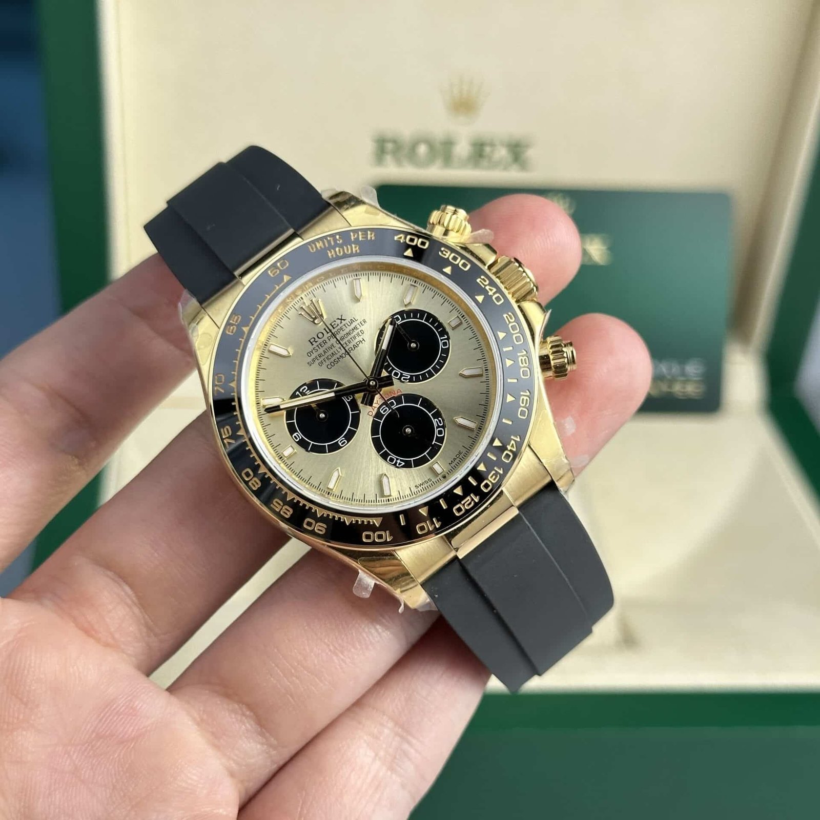 Rolex Daytona 126518 Yellow Gold Champagne Dial Oysterflex 155g Super Clone 40mm - 图片 2