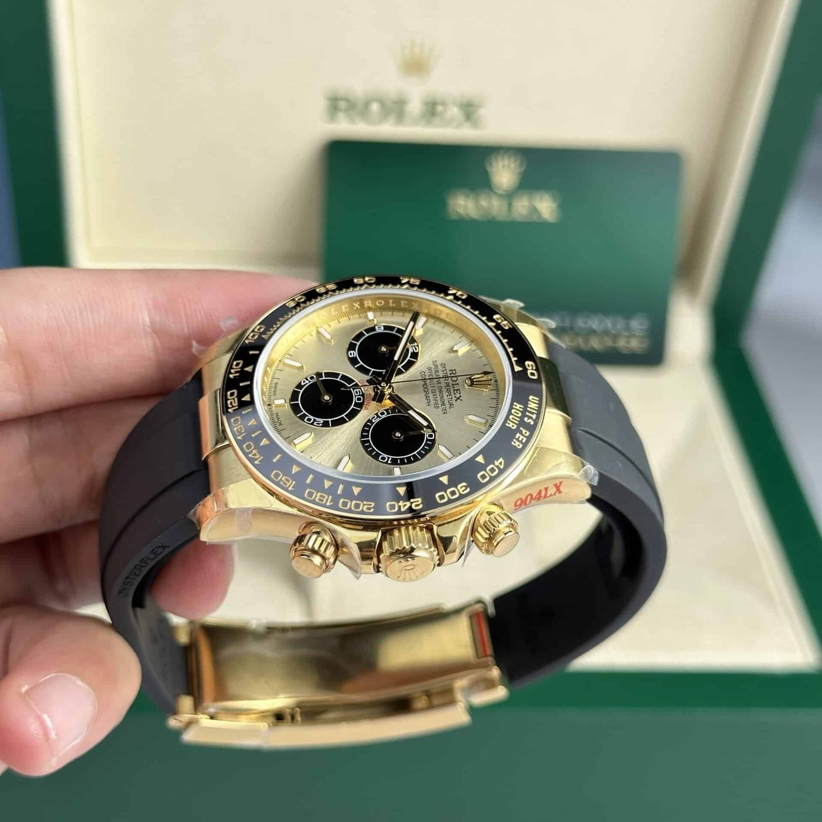 Rolex Daytona 126518 Yellow Gold Champagne Dial Oysterflex 155g Super Clone 40mm - 图片 3