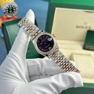 Rolex Datejust 278381RBR-0020 Two Tone Purple Roman Dial Diamond Bezel Jubilee Replica 31mm