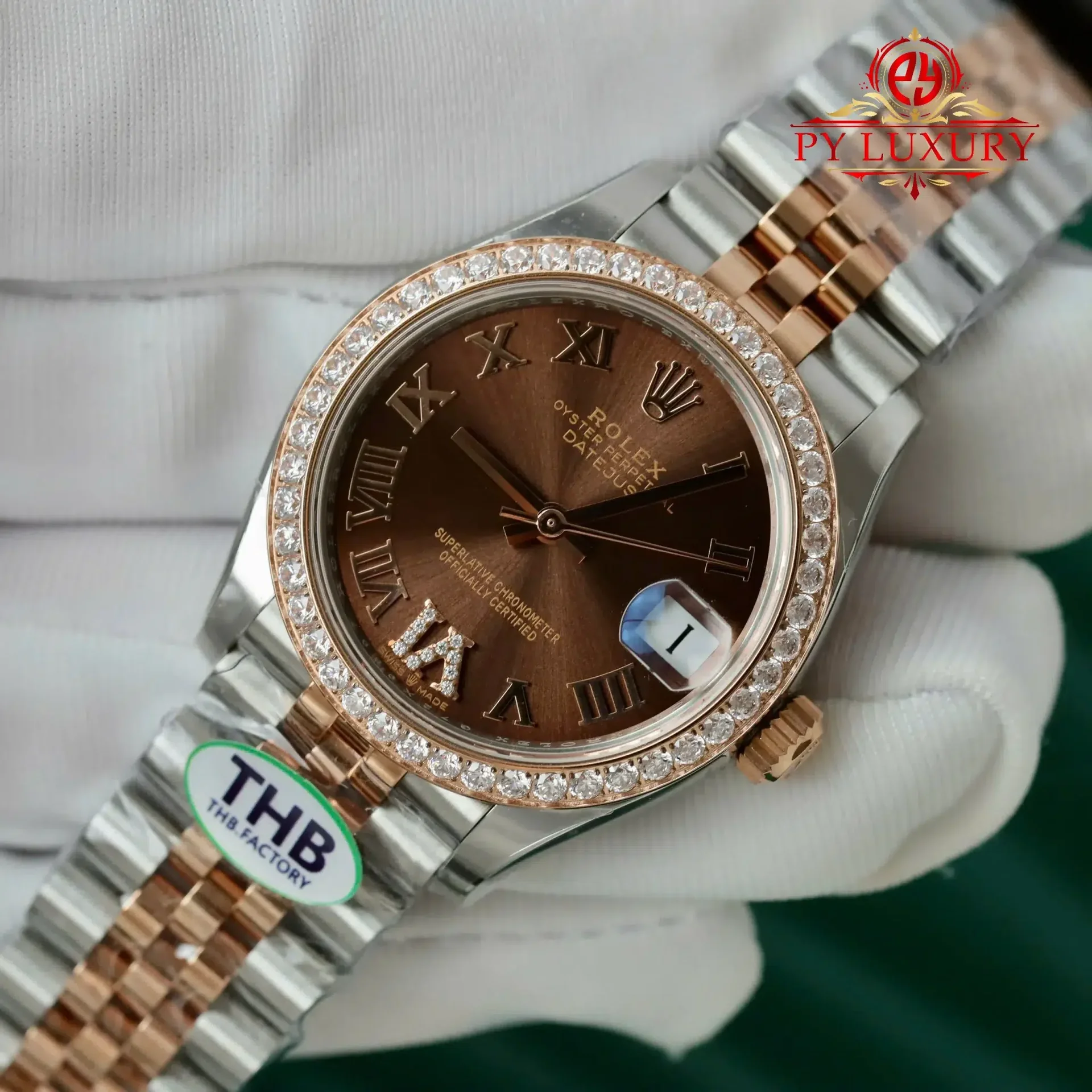 Rolex Datejust 278381RBR-0006 Two Tone Chocolate Dial Diamond Bezel Jubilee Best Replica THB 31mm - 图片 3