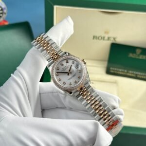 Rolex Datejust 278381RBR-0016 Two Tone Rose Gold Silver Dial Diamond Bezel Jubilee Replica 31mm