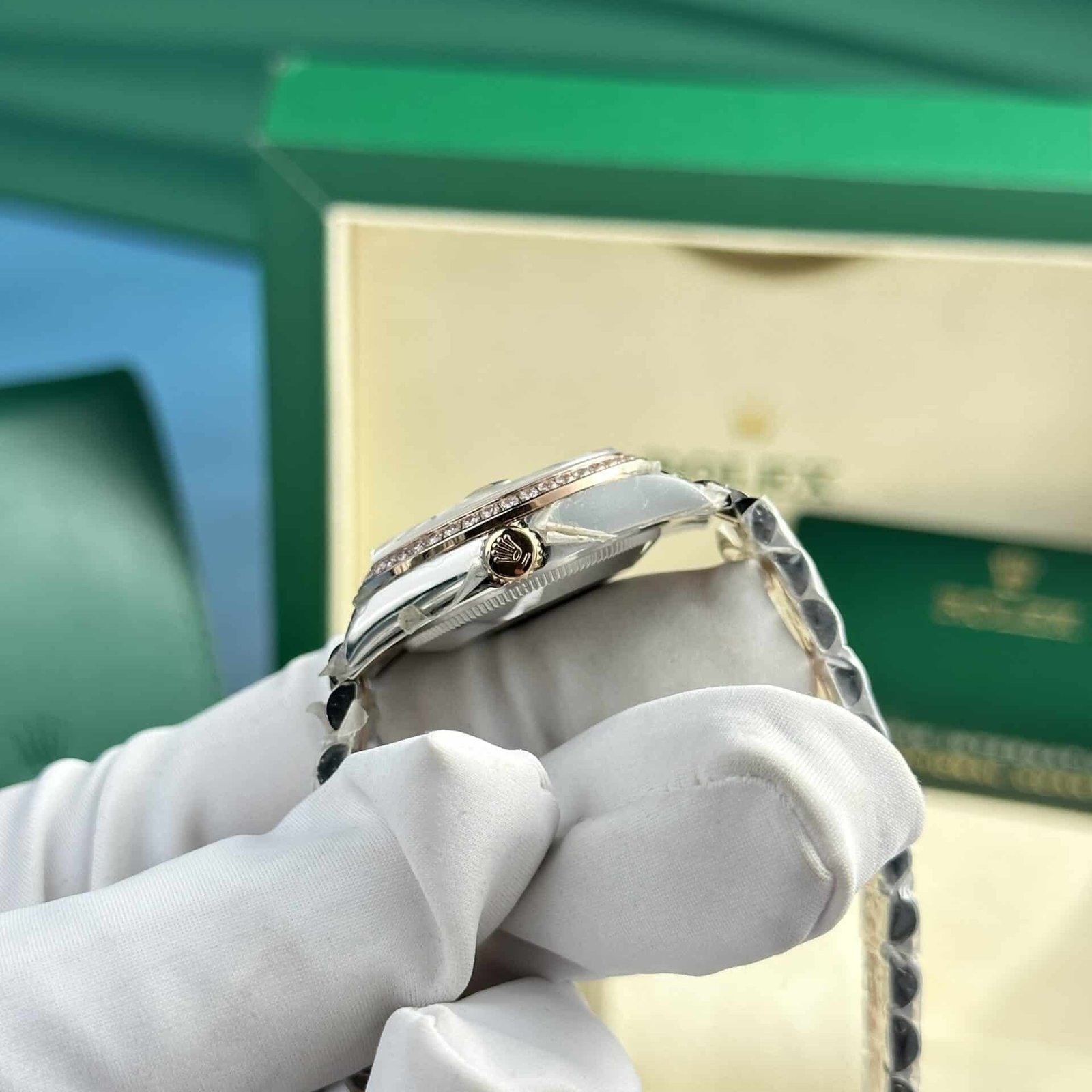 Rolex Datejust 278381RBR-0016 Two Tone Rose Gold Silver Dial Diamond Bezel Jubilee Replica 31mm - 图片 5