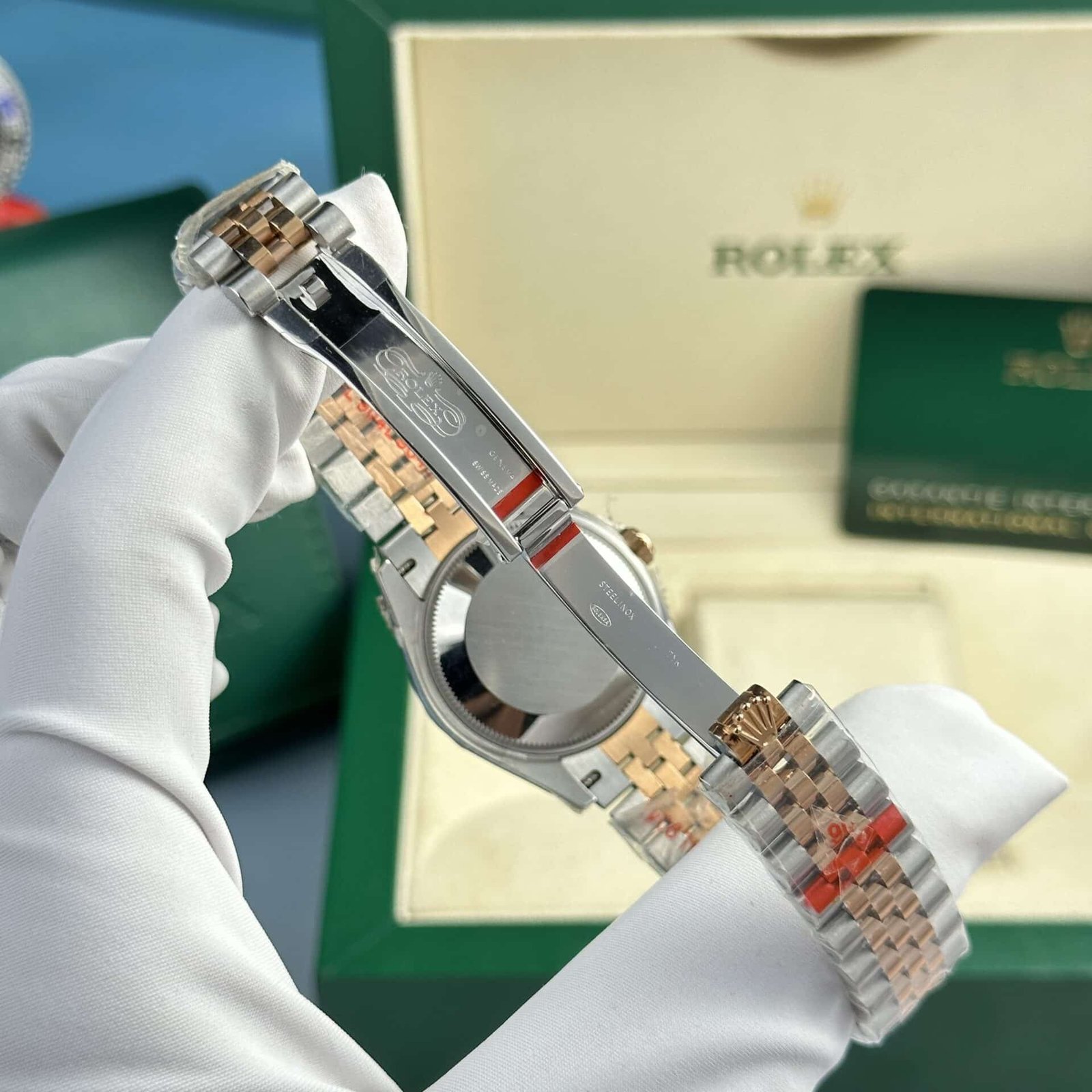 Rolex Datejust 278381RBR-0016 Two Tone Rose Gold Silver Dial Diamond Bezel Jubilee Replica 31mm - 图片 8