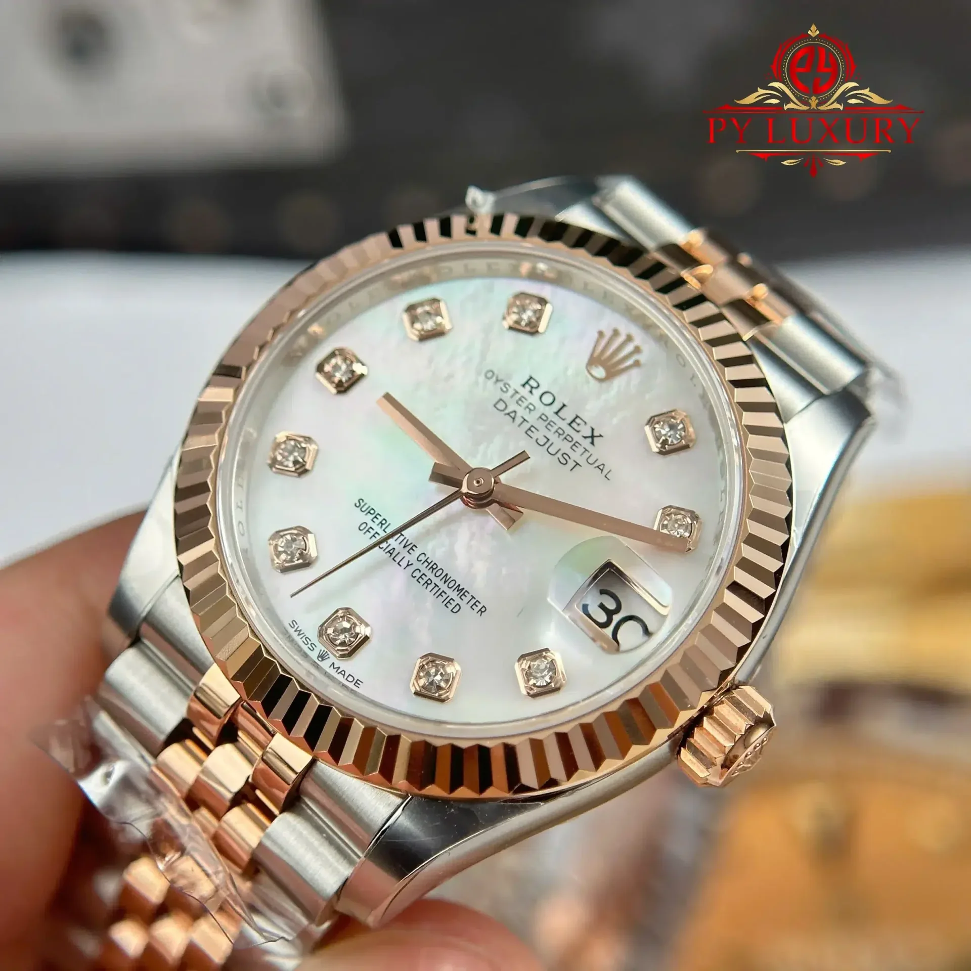 Rolex Datejust 278271-0026 Two Tone Rose Gold MOP Diamond Dial Jubilee 1:1 Replica THBF 31mm - 图片 5