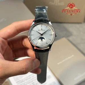 Jaeger-LeCoultre Master Ultra Thin Moon Silver Dial Leather Best Replica 39mm