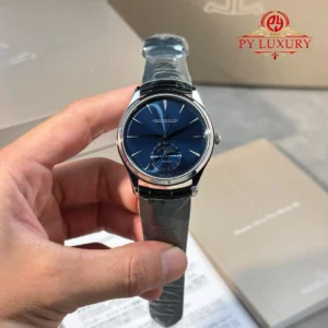 Jaeger-LeCoultre Master Ultra Thin Moon Blue Dial Leather Best Replica 39mm