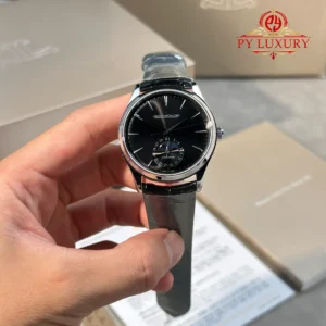 Jaeger-LeCoultre Master Ultra Thin Moon Black Dial Leather Best Replica 39mm