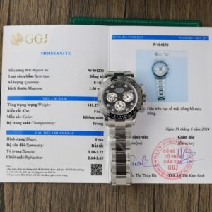 Rolex Daytona Black MOP Dial Custom Moissanite Hour Markers Oyster Bracelet Best Replica 40mm