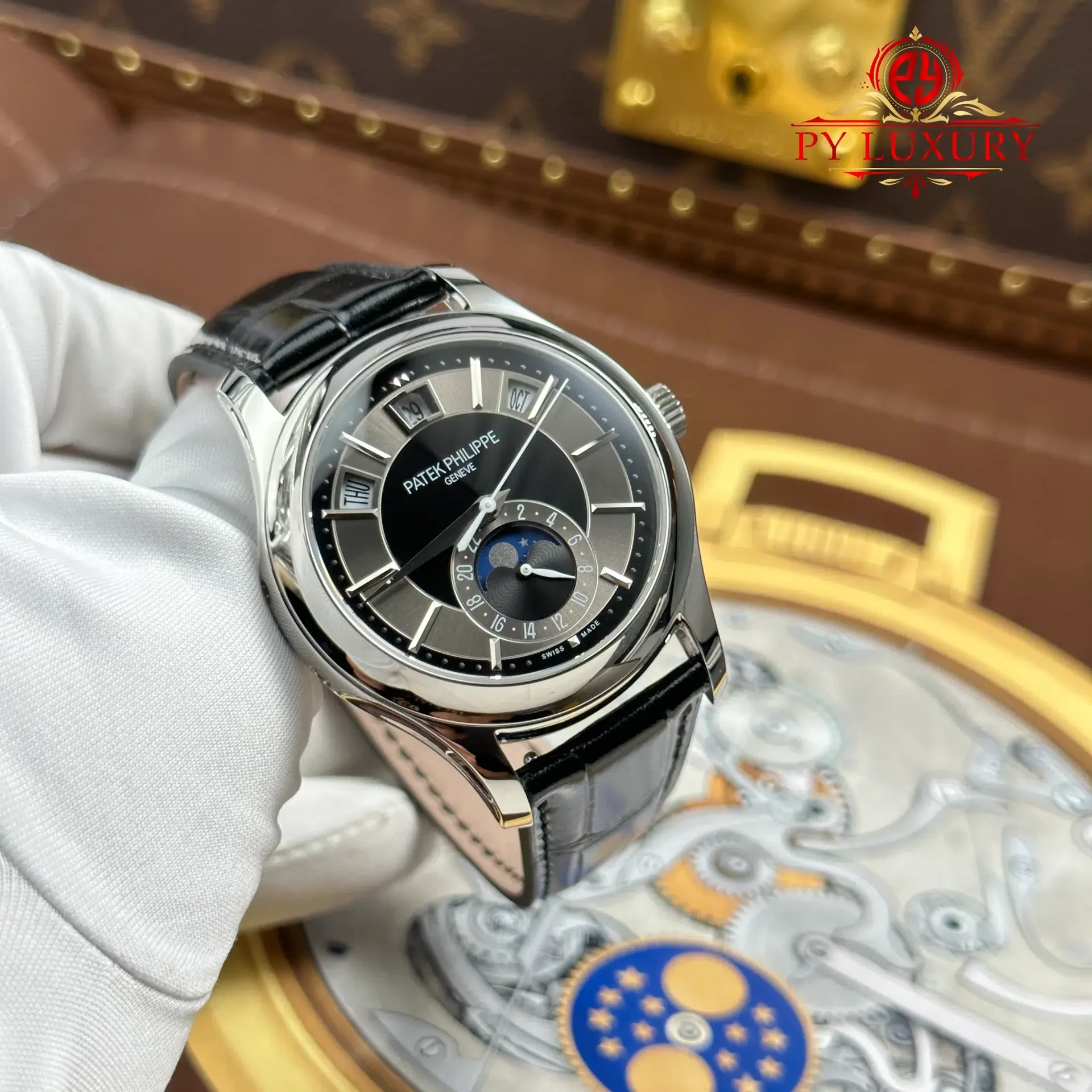 Patek Philippe Complications 5205G-010 Grey Dial Leather Best Replica GRF 40mm - 图片 4