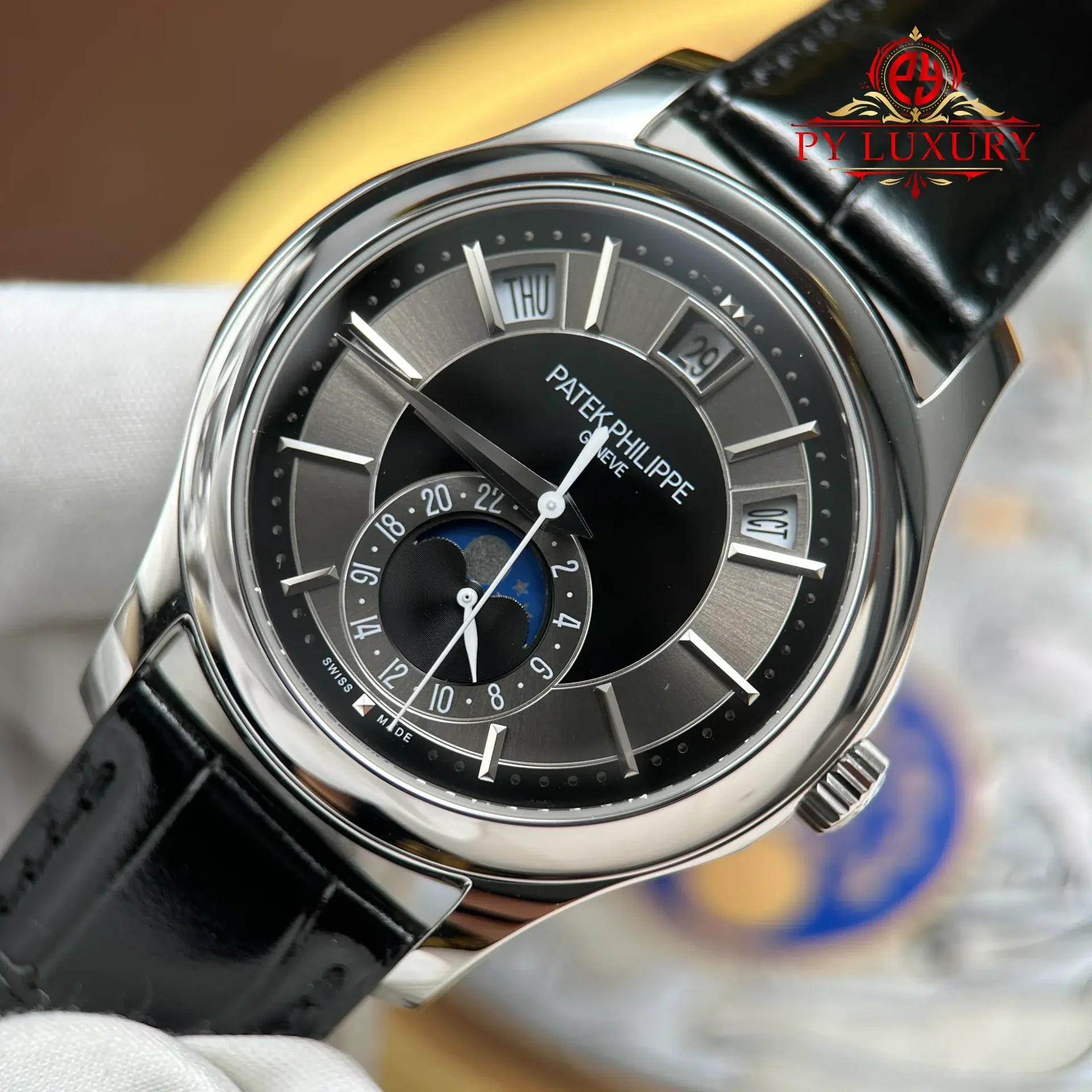 Patek Philippe Complications 5205G-010 Grey Dial Leather Best Replica GRF 40mm - 图片 5