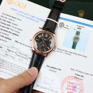 Patek Philippe Complications 5205R Black Dial 18K Rose Gold Wrapped Leather 40mm