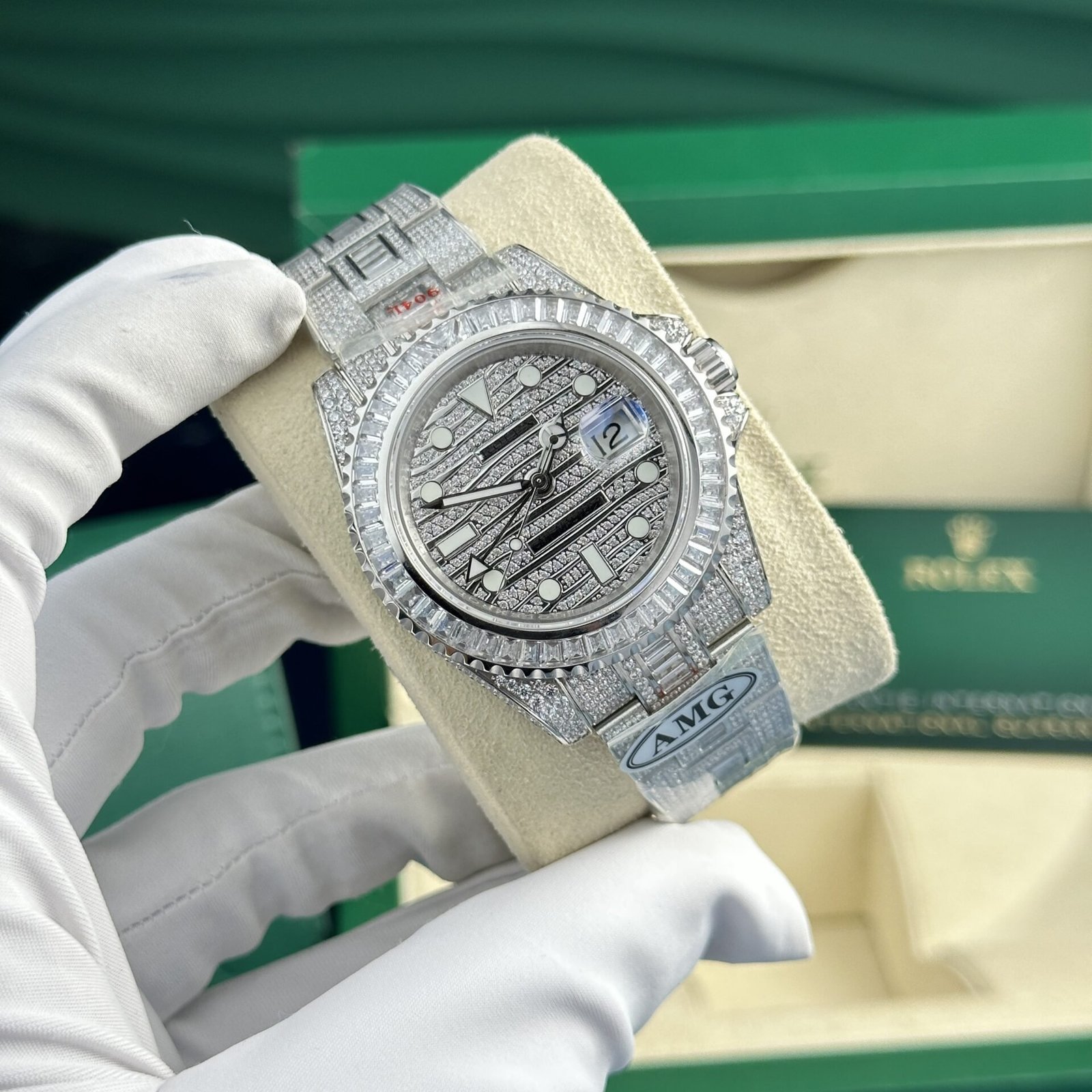 Rolex GMT-Master II “Ice” 116769TBR Diamond Replica AMG Factory 40mm - 图片 2