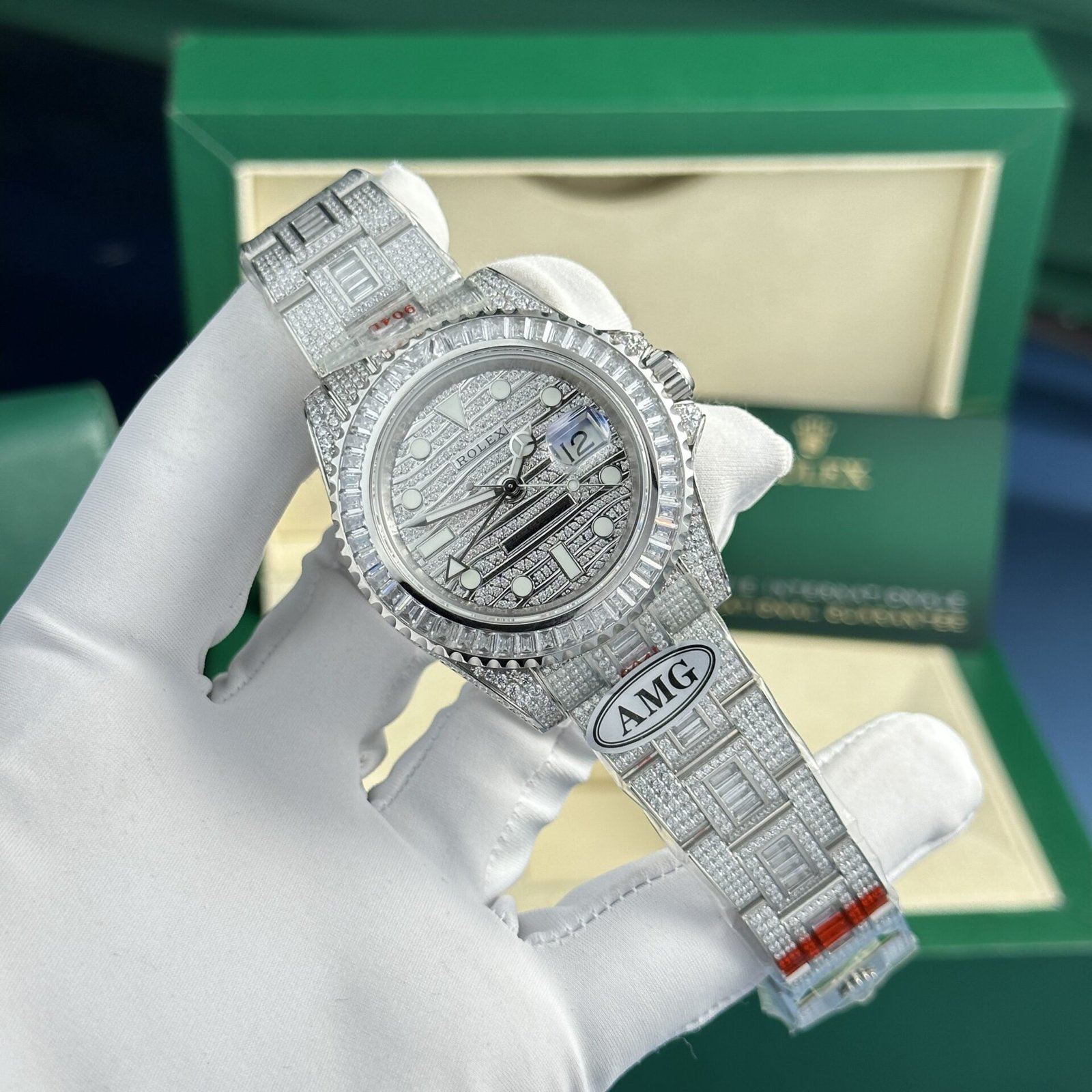 Rolex GMT-Master II “Ice” 116769TBR Diamond Replica AMG Factory 40mm - 图片 3