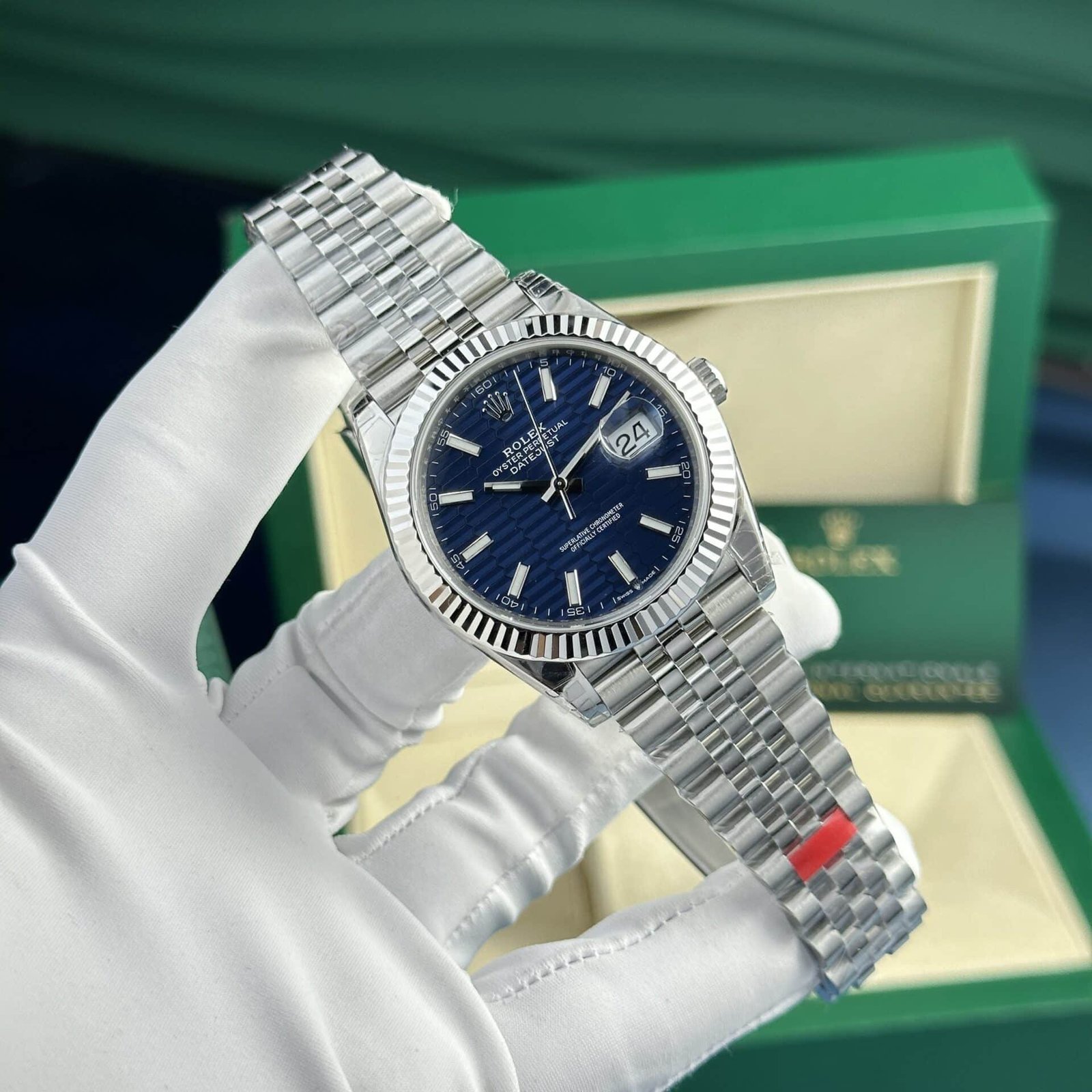 Rolex Datejust 126334 Blue Motif Dial Jubilee Super Clone VSF 41mm - 图片 3